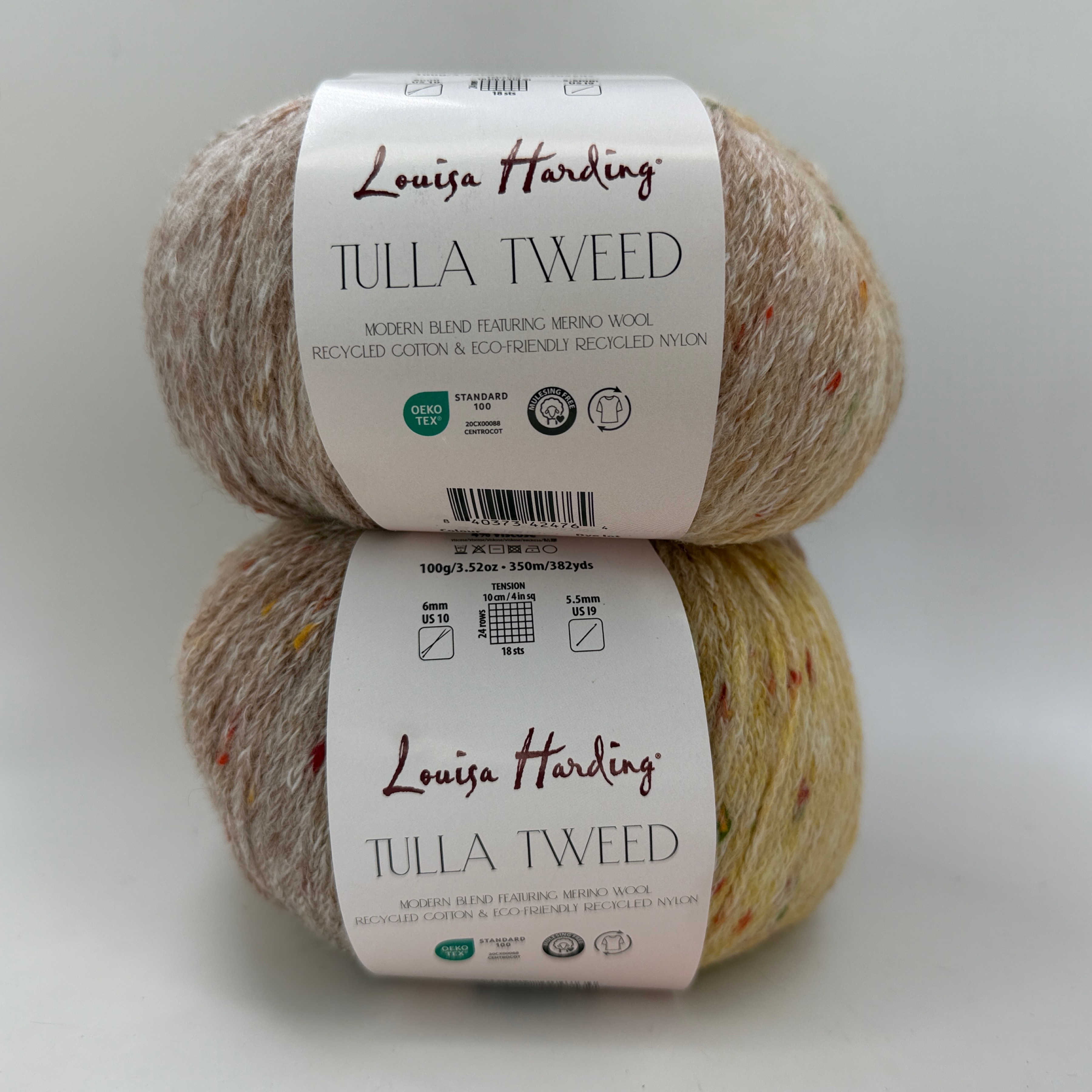 Lot of 2 Louisa Harding Tulla Tweed Yarn Skeins Color 115 Rowan Wool Blend 100g
