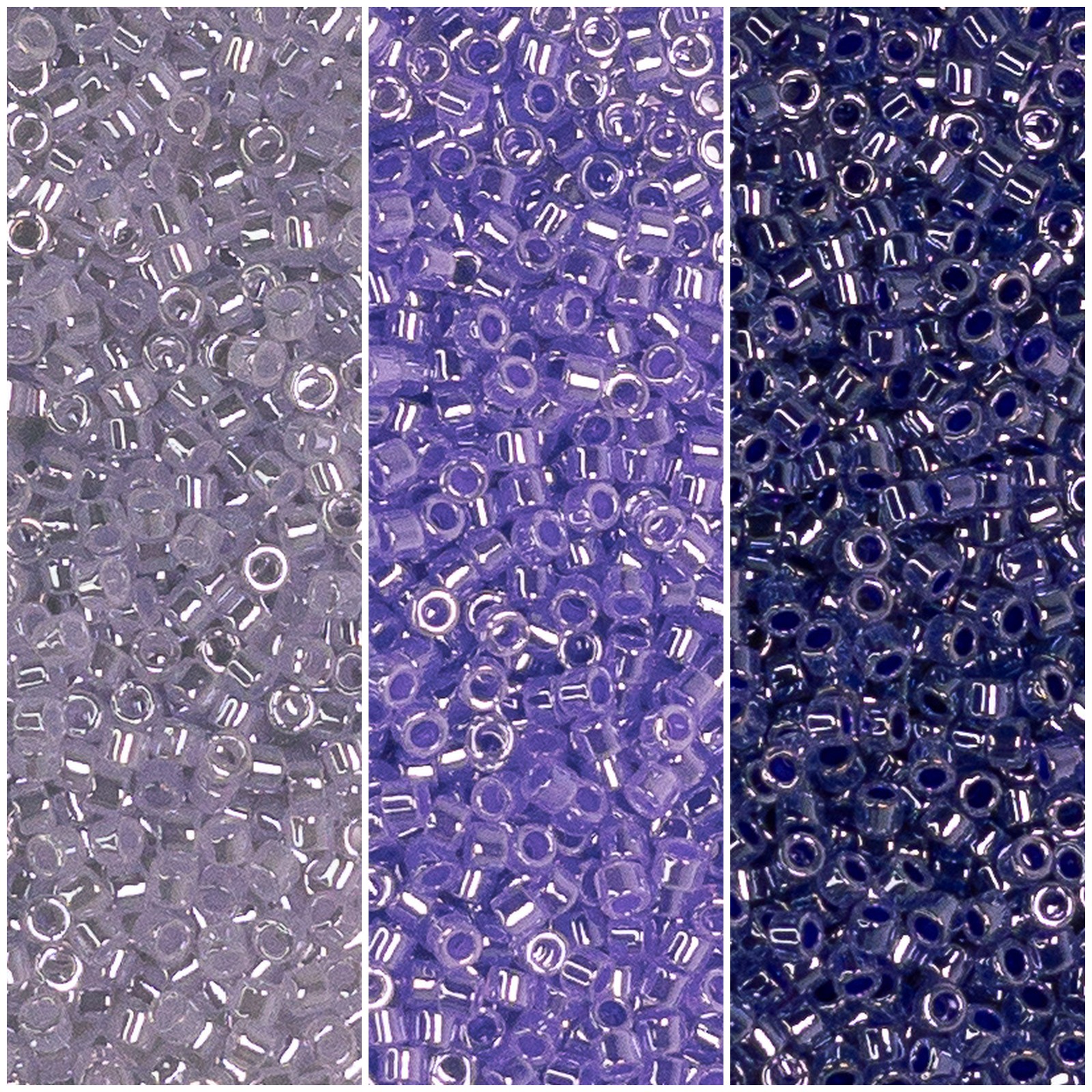 Miyuki Delica 11/0 Purple Opaque Luster Collection DB241, DB249, DB250