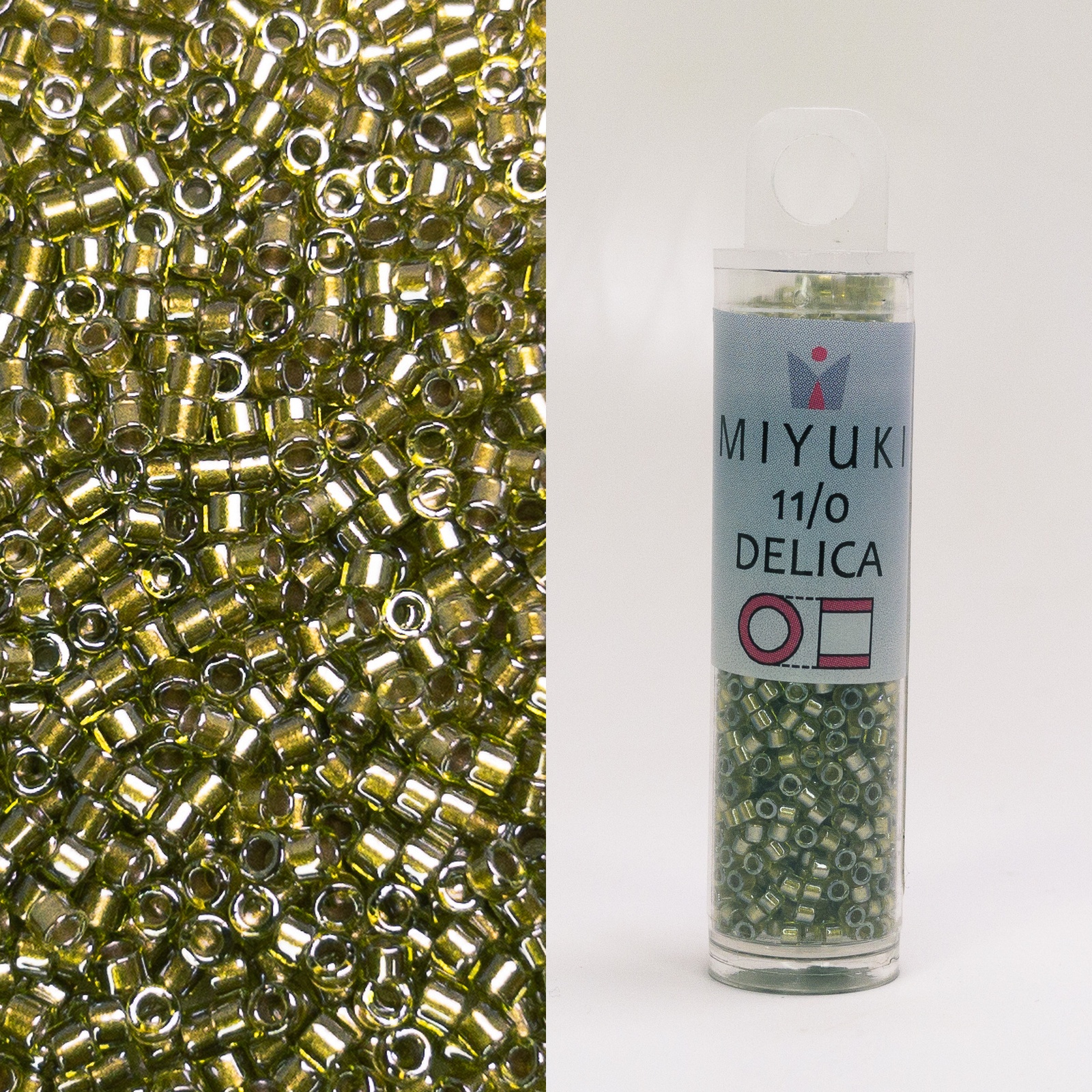 Miyuki Delica 11/0 Sparkling Lt.Yellow Lined Chrtrs DB908 7.2g Tube