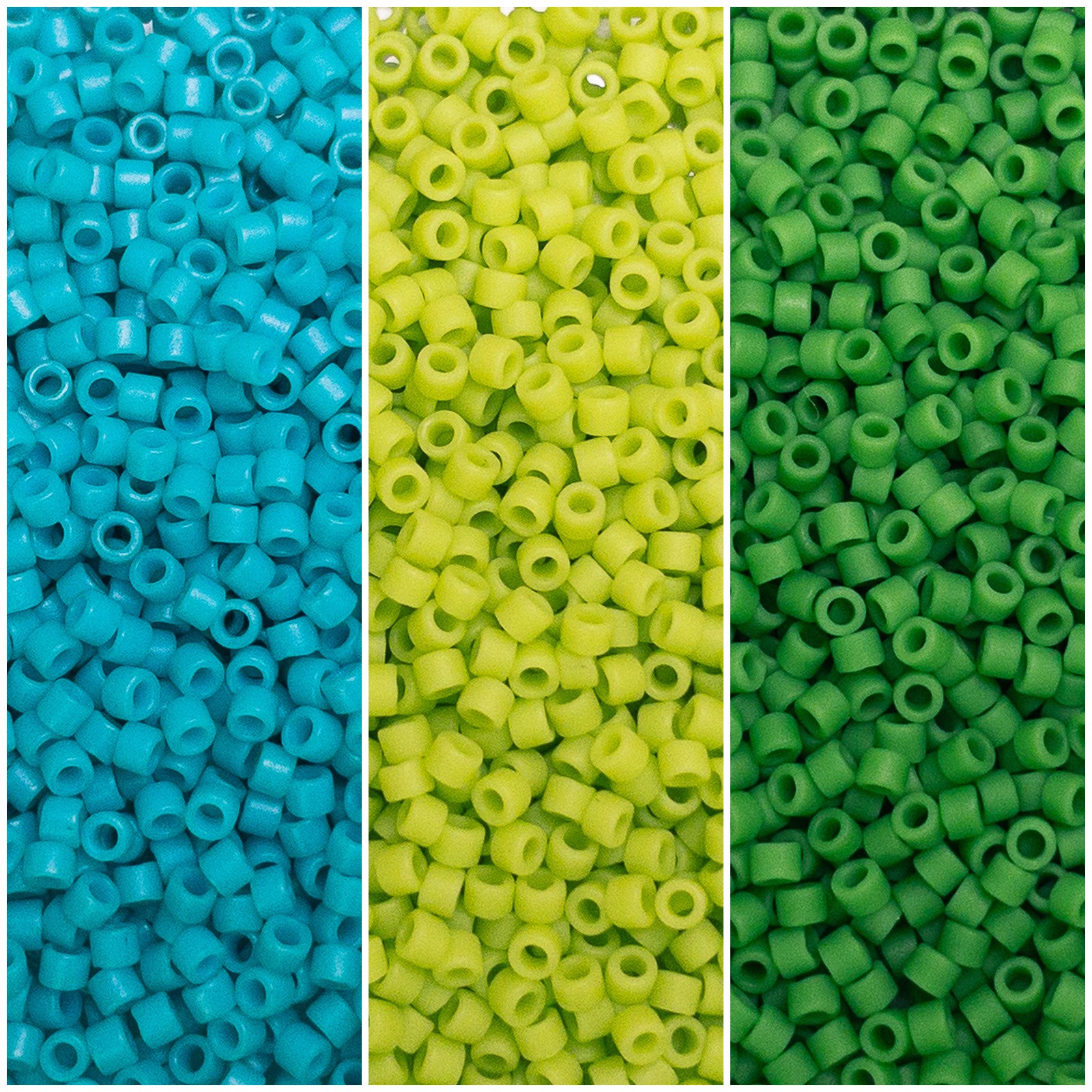 Miyuki Delica 11/0 Green Turquoise Matte Opaque Collection DB793, DB763, DB754