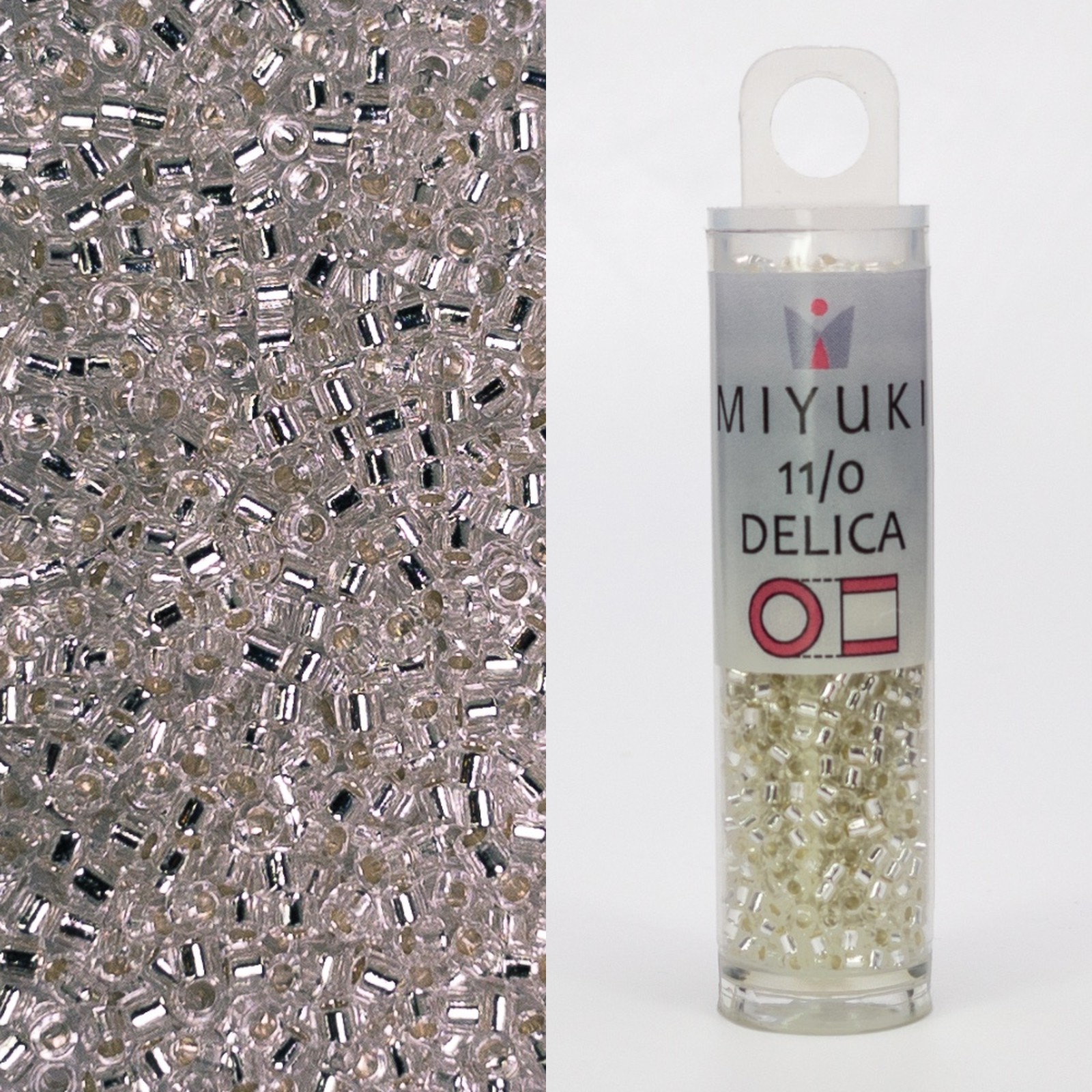 Miyuki Delica 11/0 Silver Lined Crystal DB041 7.2g Tube