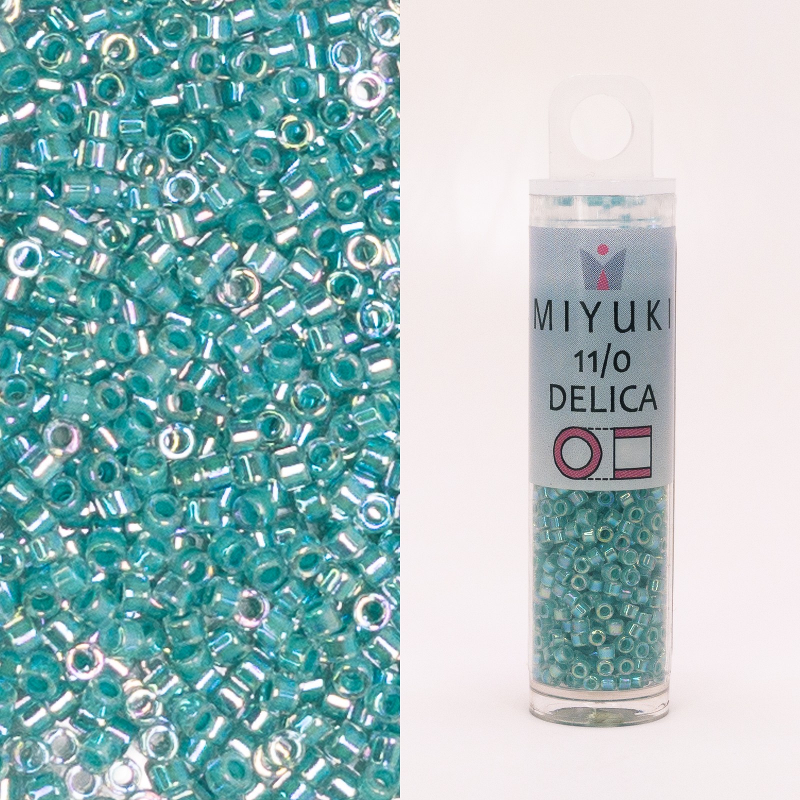 Miyuki Delica 11/0 Lined Aqua Blue AB DB079 7.2g Tube