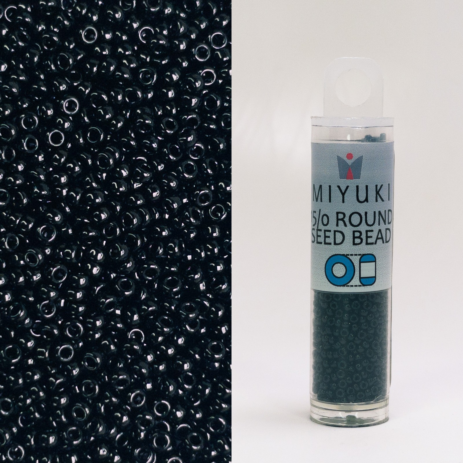 Miyuki 15/0 Seed Beads Black 8.2g Tube Japanese Glass