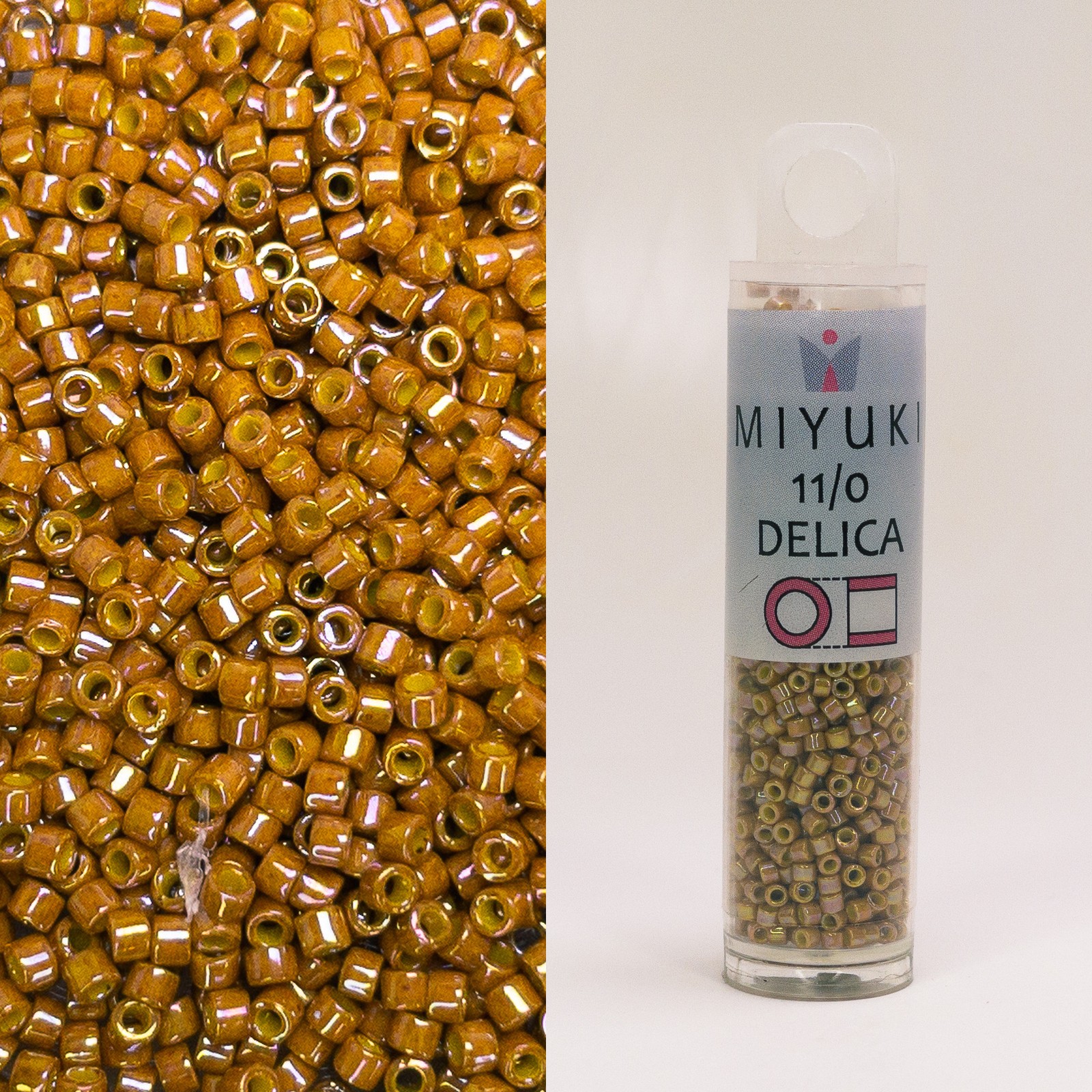 Miyuki Delica 11/0 Glazed Opaque Pistachio DB2272 7.2g Tube