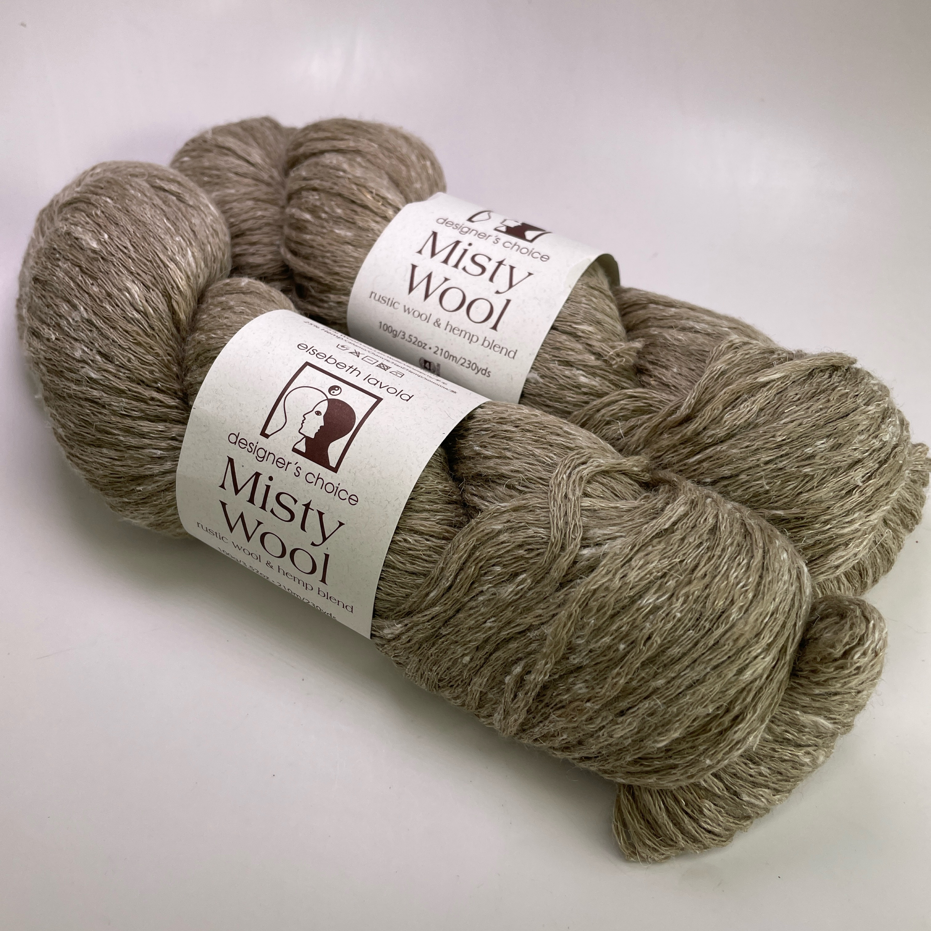 Elsebeth Lavold Misty Wool Yarn Color 16 Unbleached - Lot of 2 Hanks Dye Lot 65