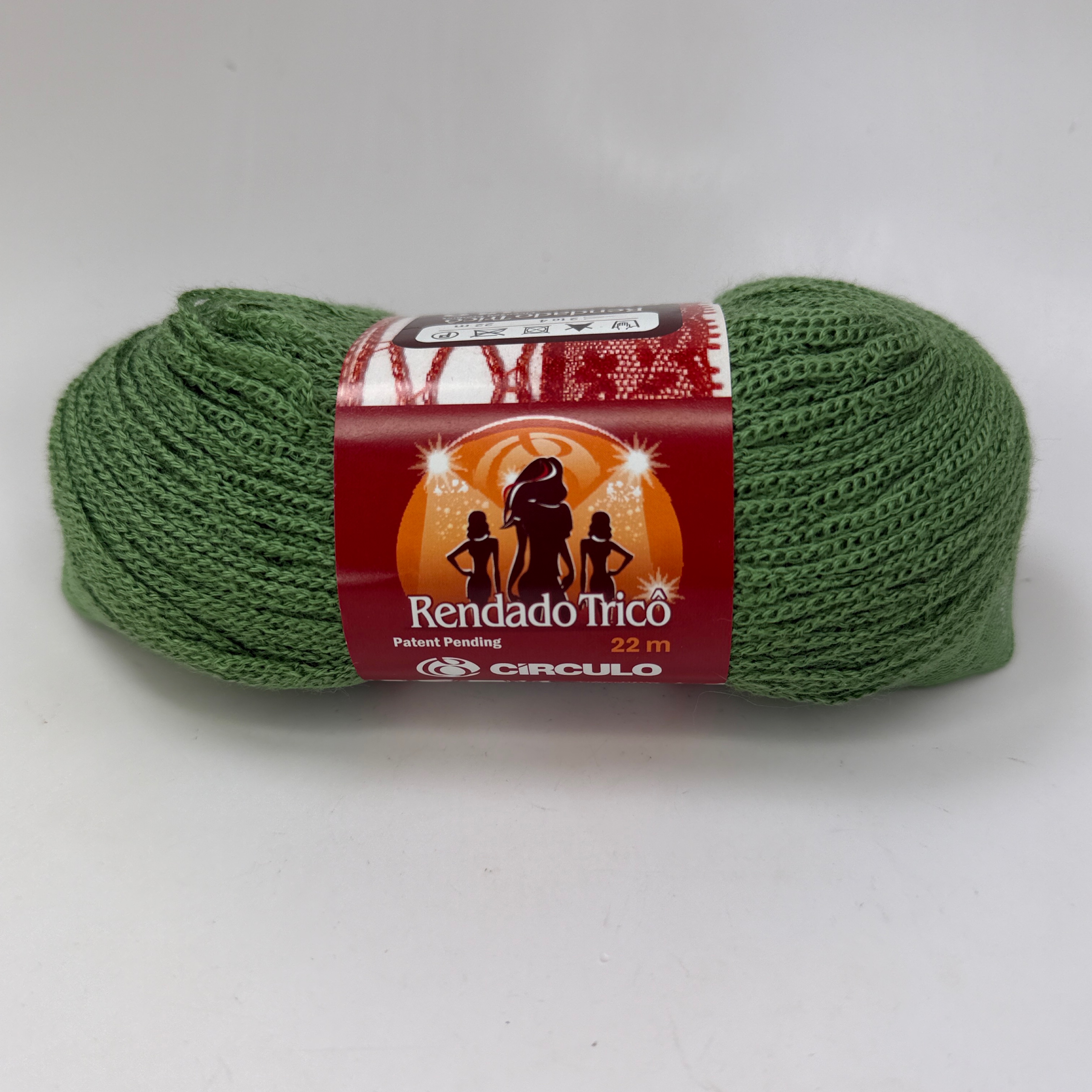 Circulo Rendado Trico Ruffle Lace Scarf Yarn 22m 24yd Green Color 2775 Skein