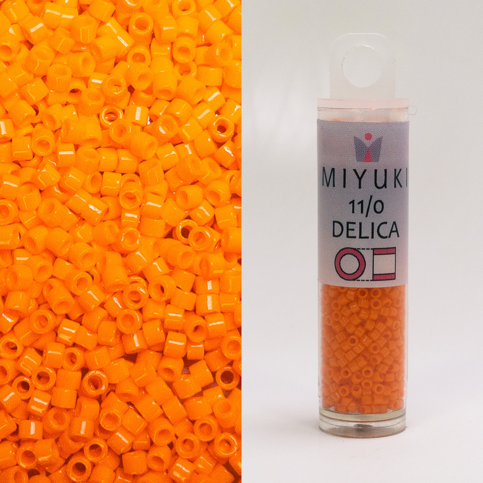 Miyuki Delica 11/0 Opaque Mandarin DB1133 7.2g Tube