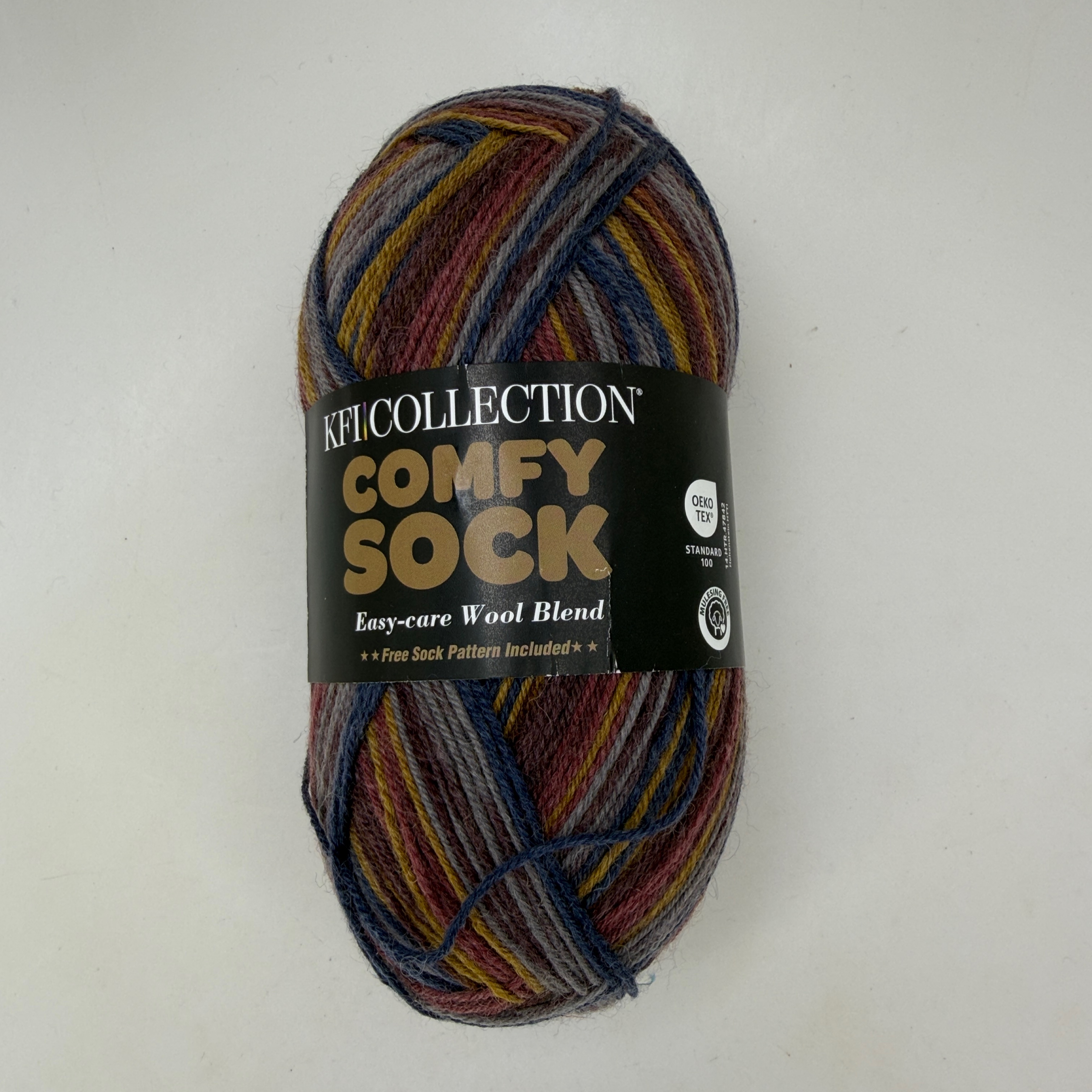 KFI Collection Comfy Sock Yarn Color 08 Gemini 100g Wool Blend Super Fine 1