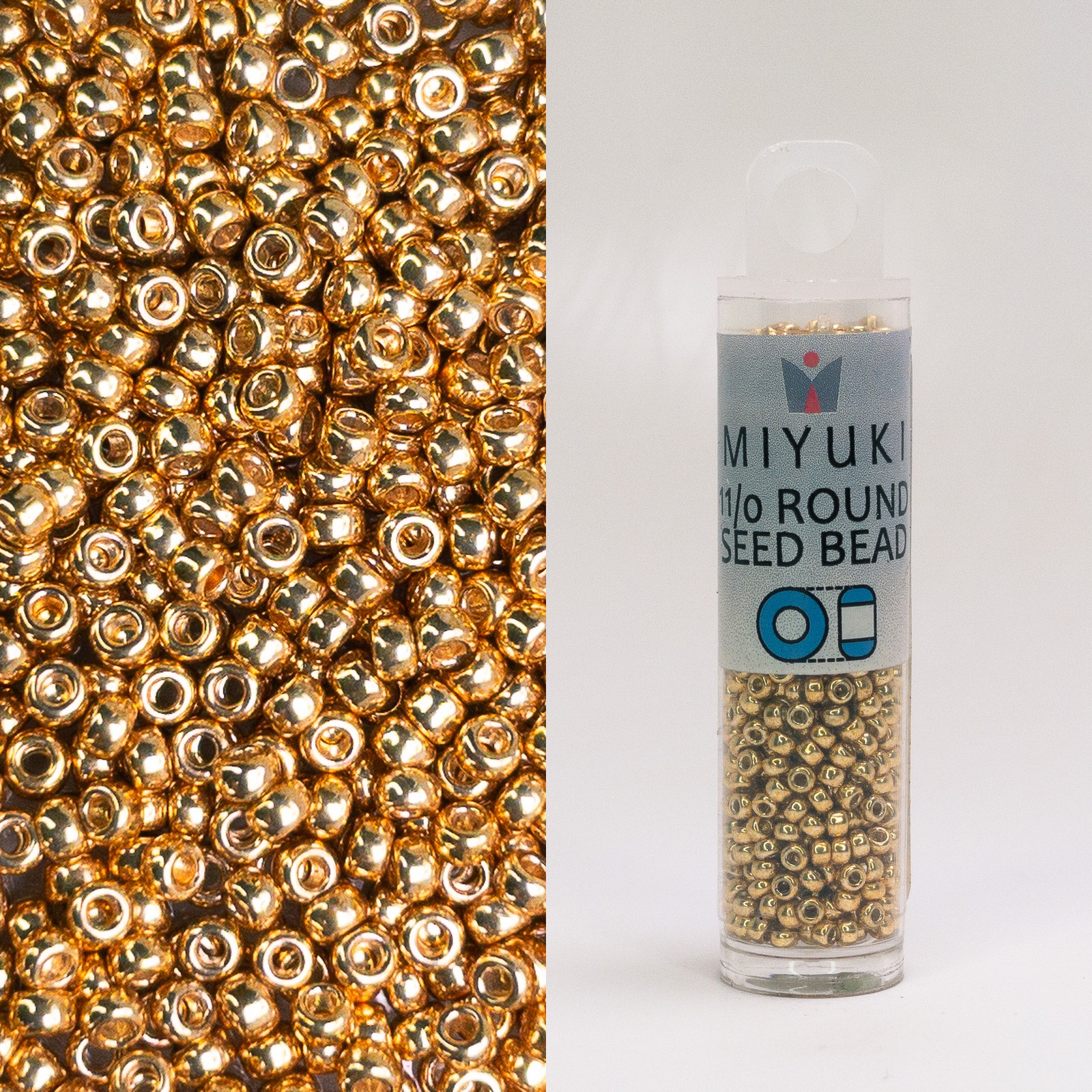 Miyuki 11/0 Seed Beads Galvanized Gold 8.5g Tube Japanese Glass