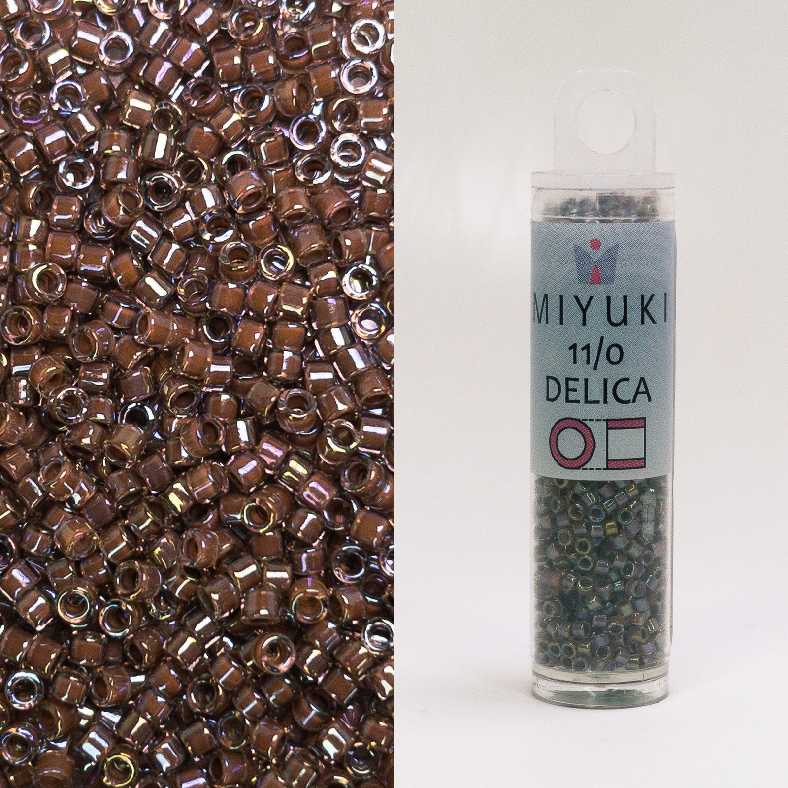 Miyuki Delica 11/0 Cocoa Lined Crystal AB DB1732 7.2g Tube