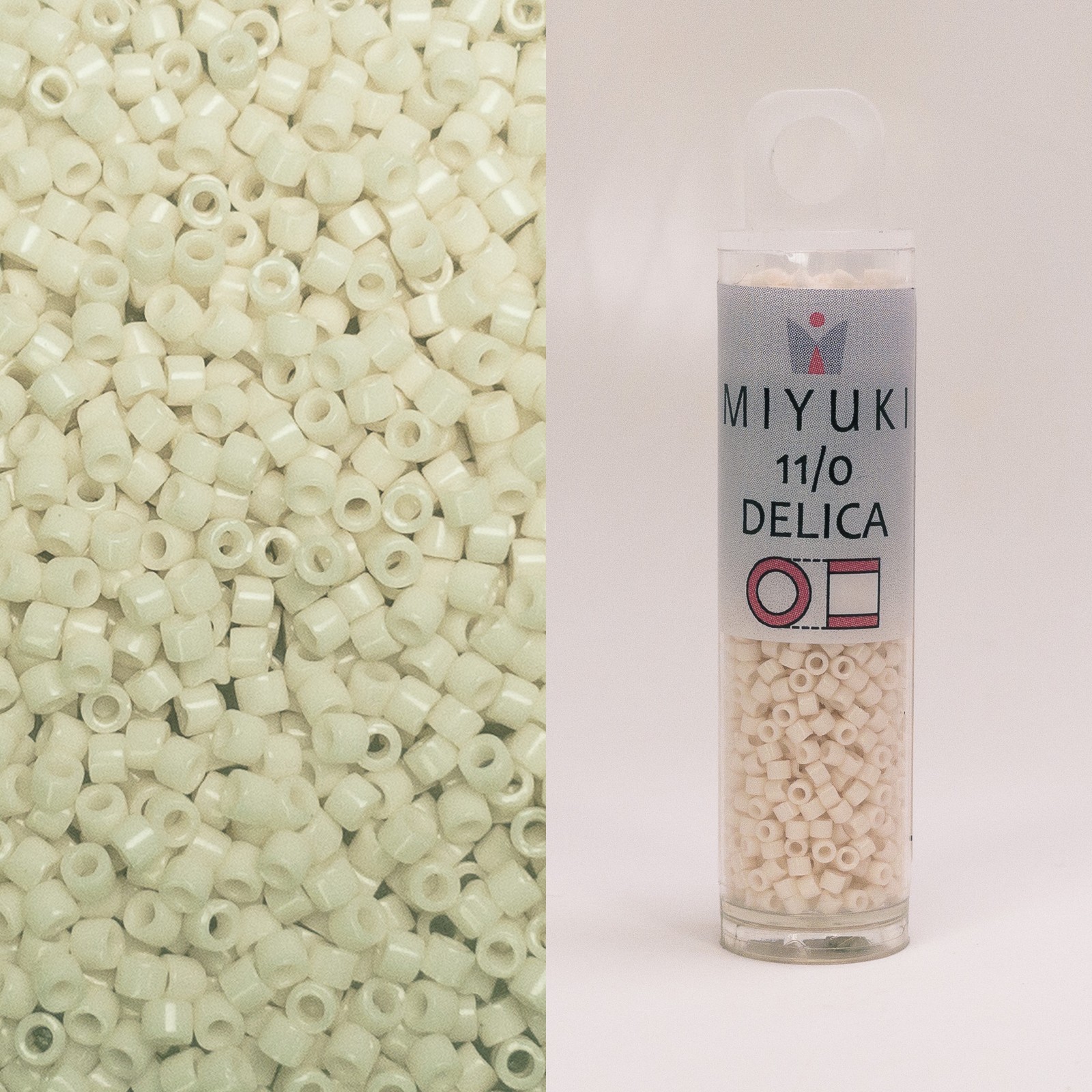 Miyuki Delica 11/0 OP Bisque White DB1490 7.2g Tube