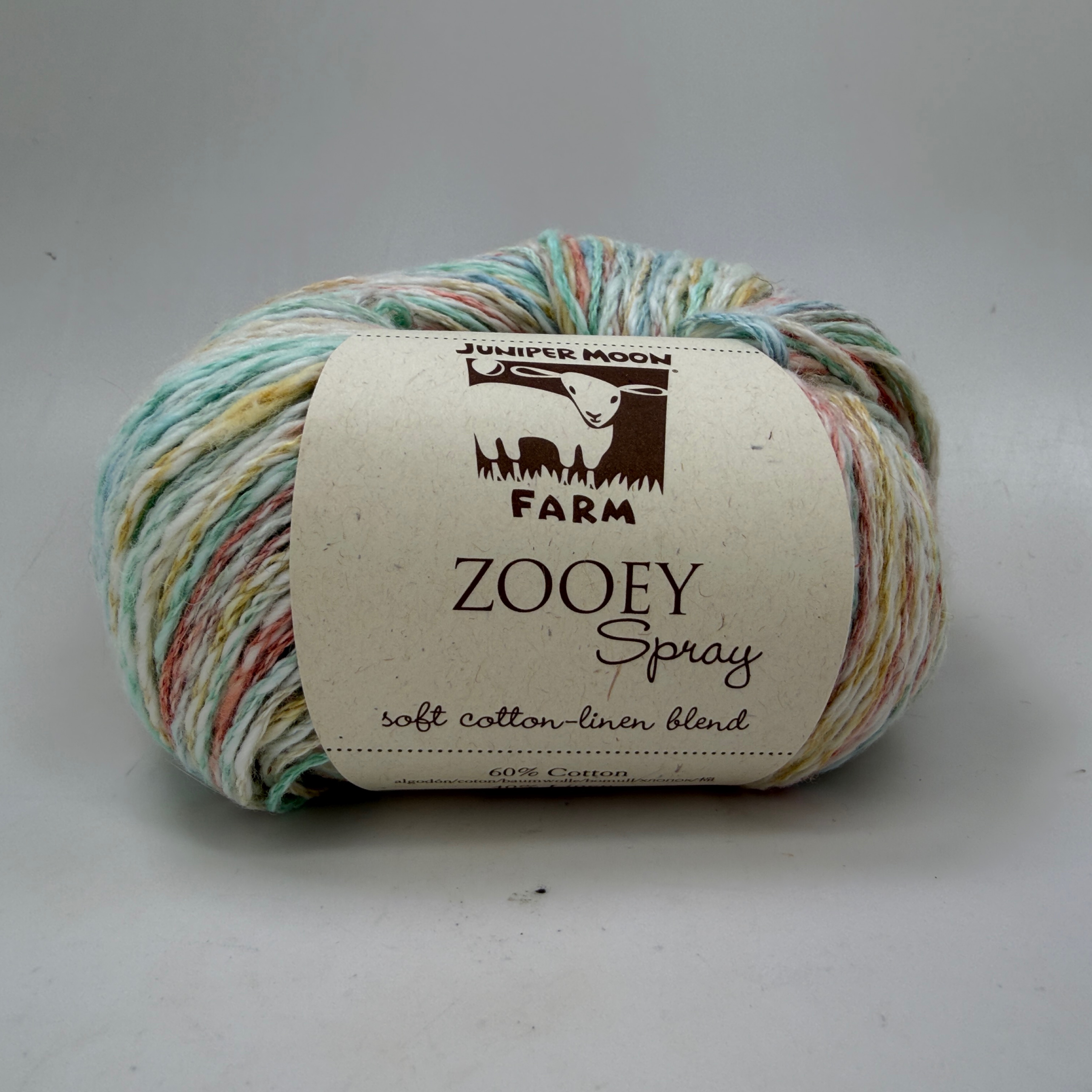 Juniper Moon Farm Zooey Spray Yarn 100g Color 307 Pacific Sunset Cotton Linen