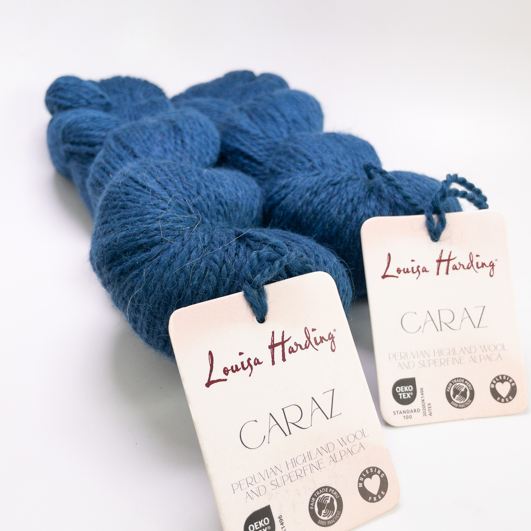 Louisa Harding Caraz Yarn Lot of 2 Hanks - Blue Col 10 - Alpaca Wool Blend