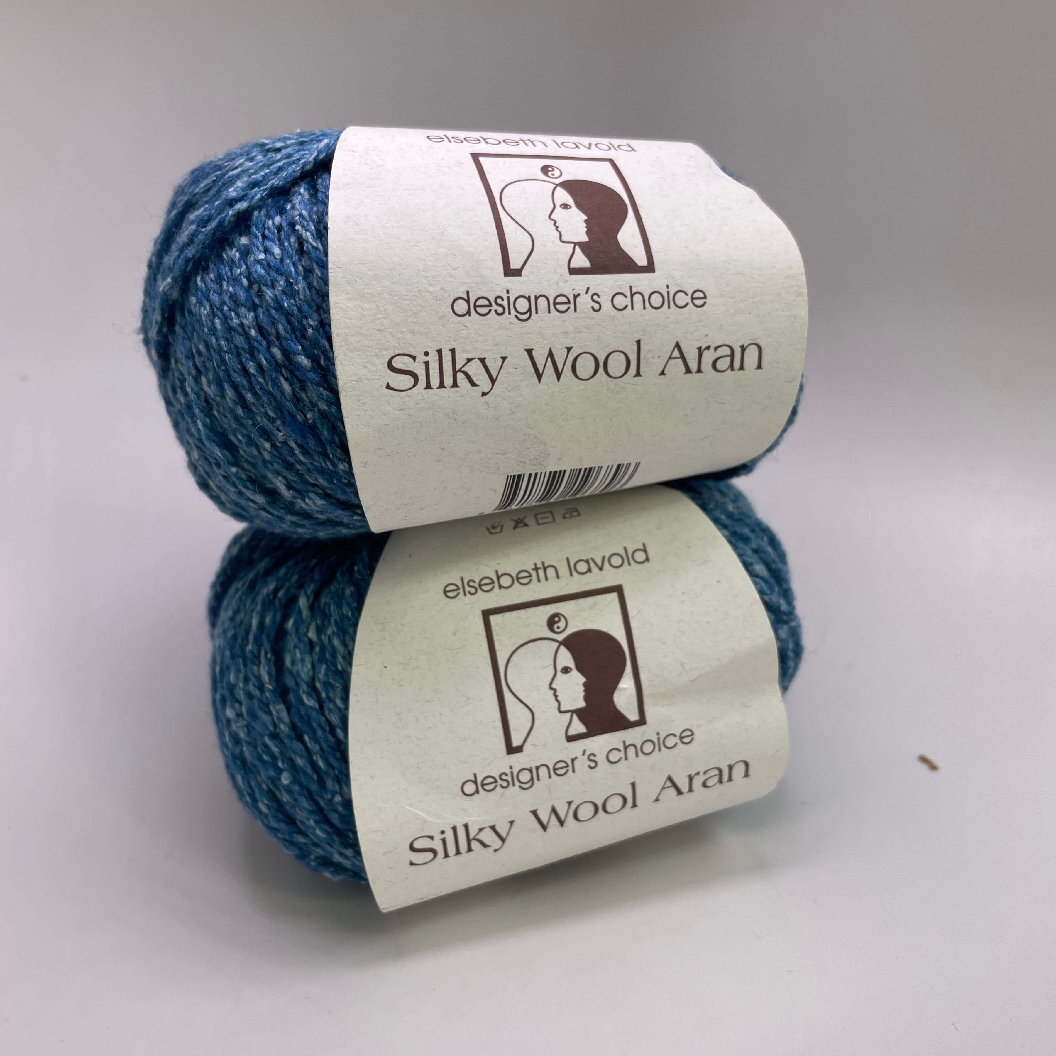 Elsebeth Lavold Silky Wool Aran Yarn Lot of 2 - Color 1033 Capri Blue Dye Lot 29