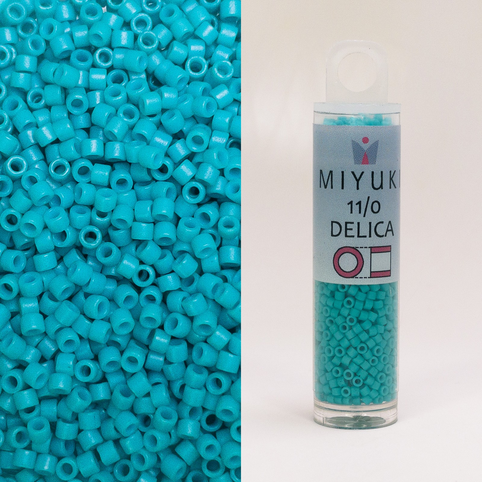 Miyuki Delica 11/0 Dyed Matte Opaque Turquoise DB793 7.2g Tube