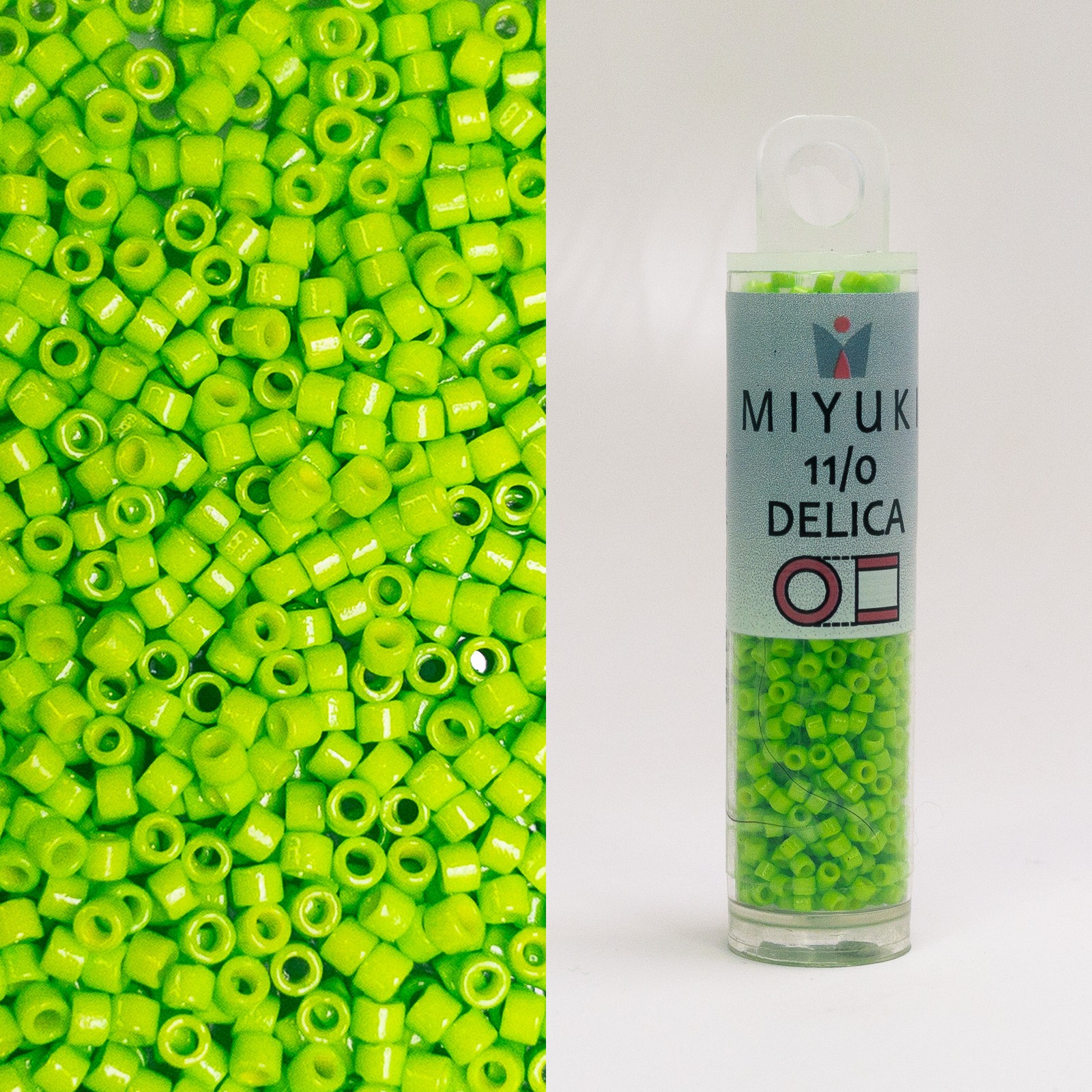 Miyuki Delica 11/0 Duracoat Opaque Kiwi DB2121 7.2g Tube