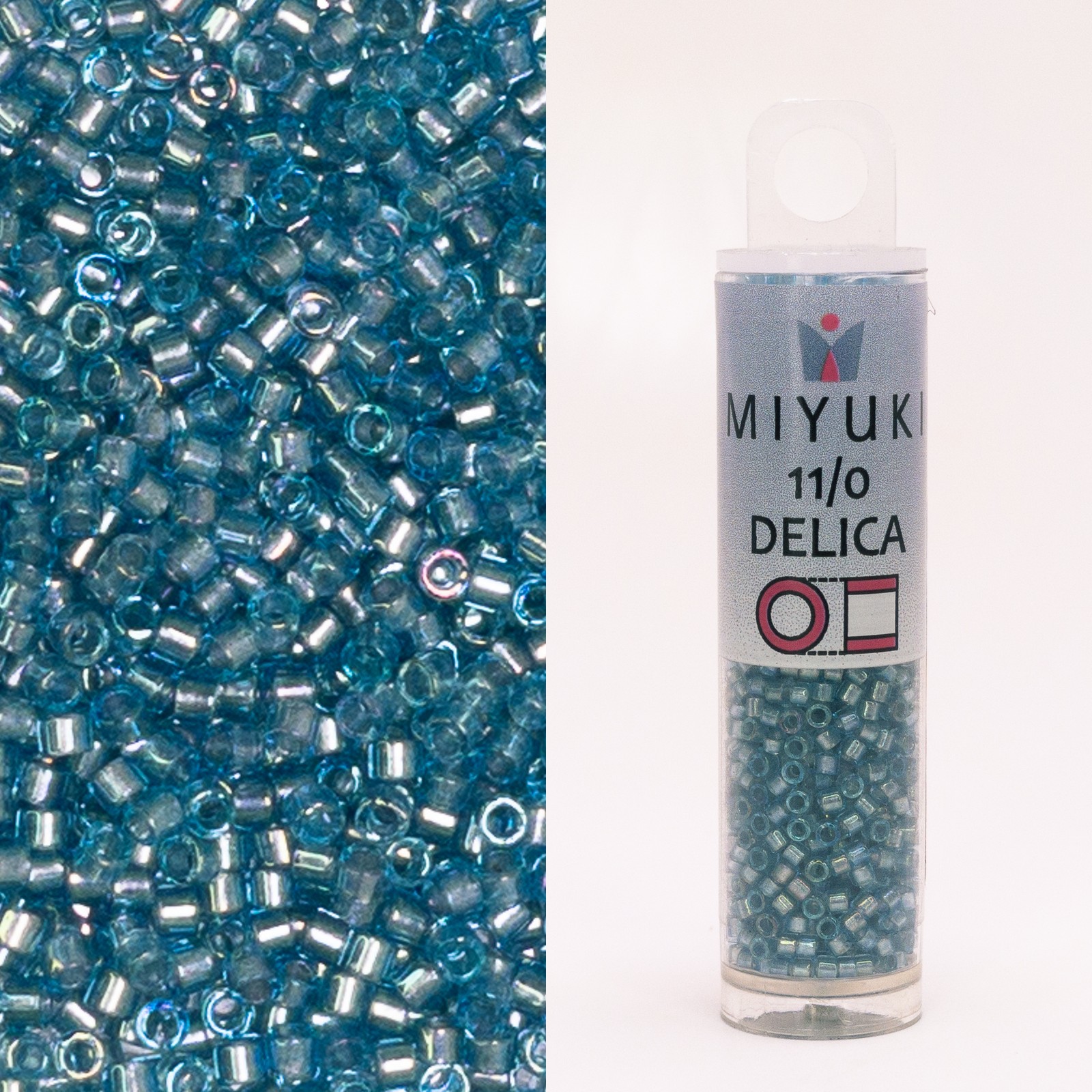 Miyuki Delica 11/0 Fancy Lined Silver Sky DB2383 7.2g Tube