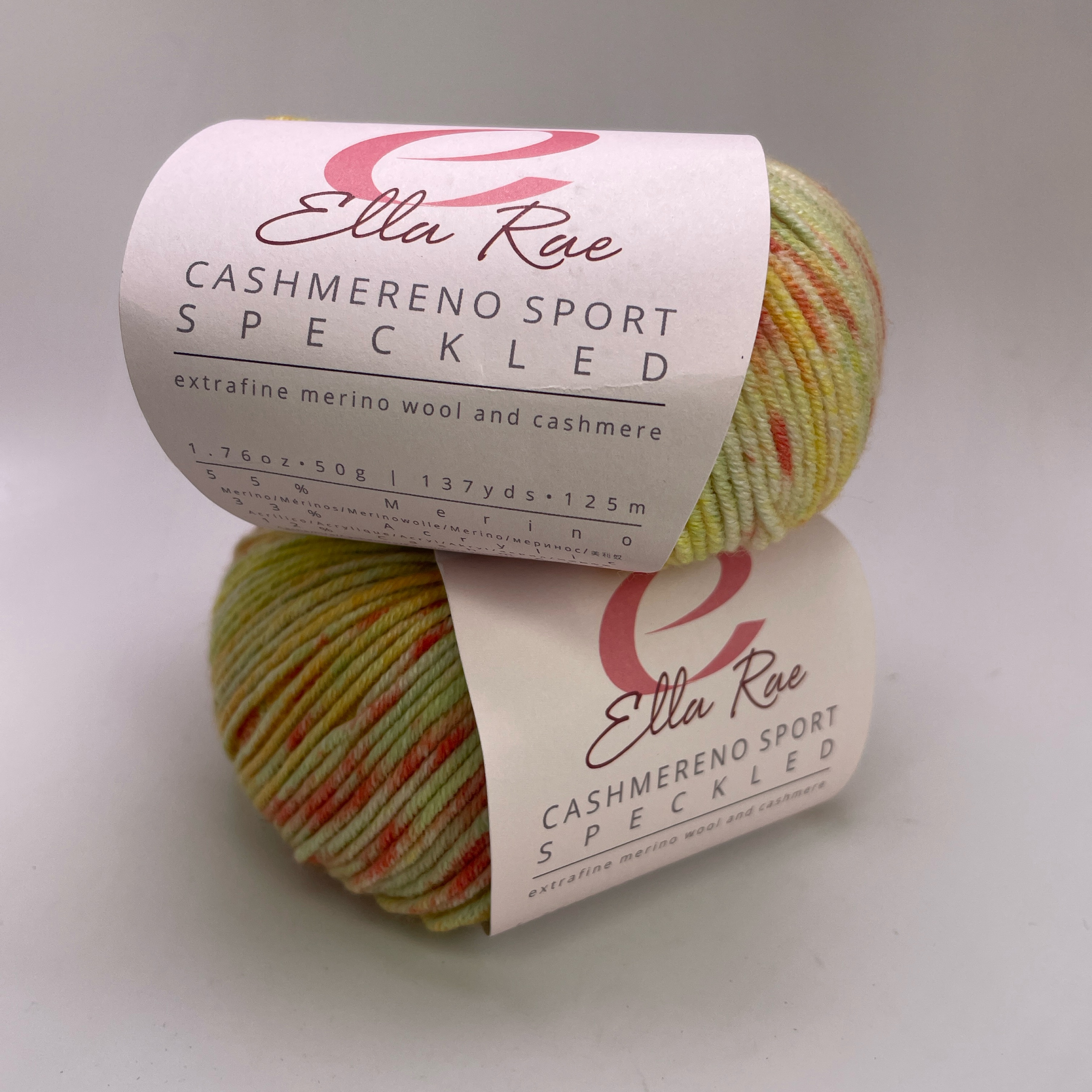 Ella Rae Cashmereno Sport Speckled Yarn 205 Waikiki Beach - Lot of 2
