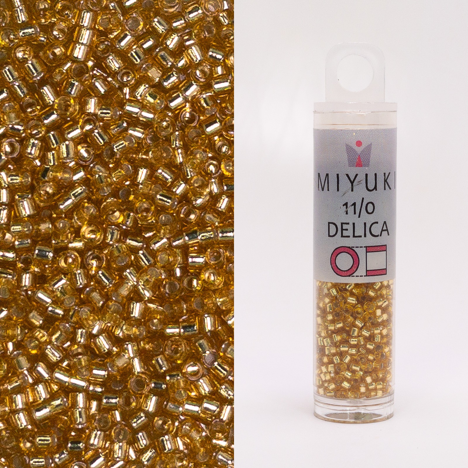 Miyuki Delica 11/0 Silver Lined Gold DB042 7.2g Tube