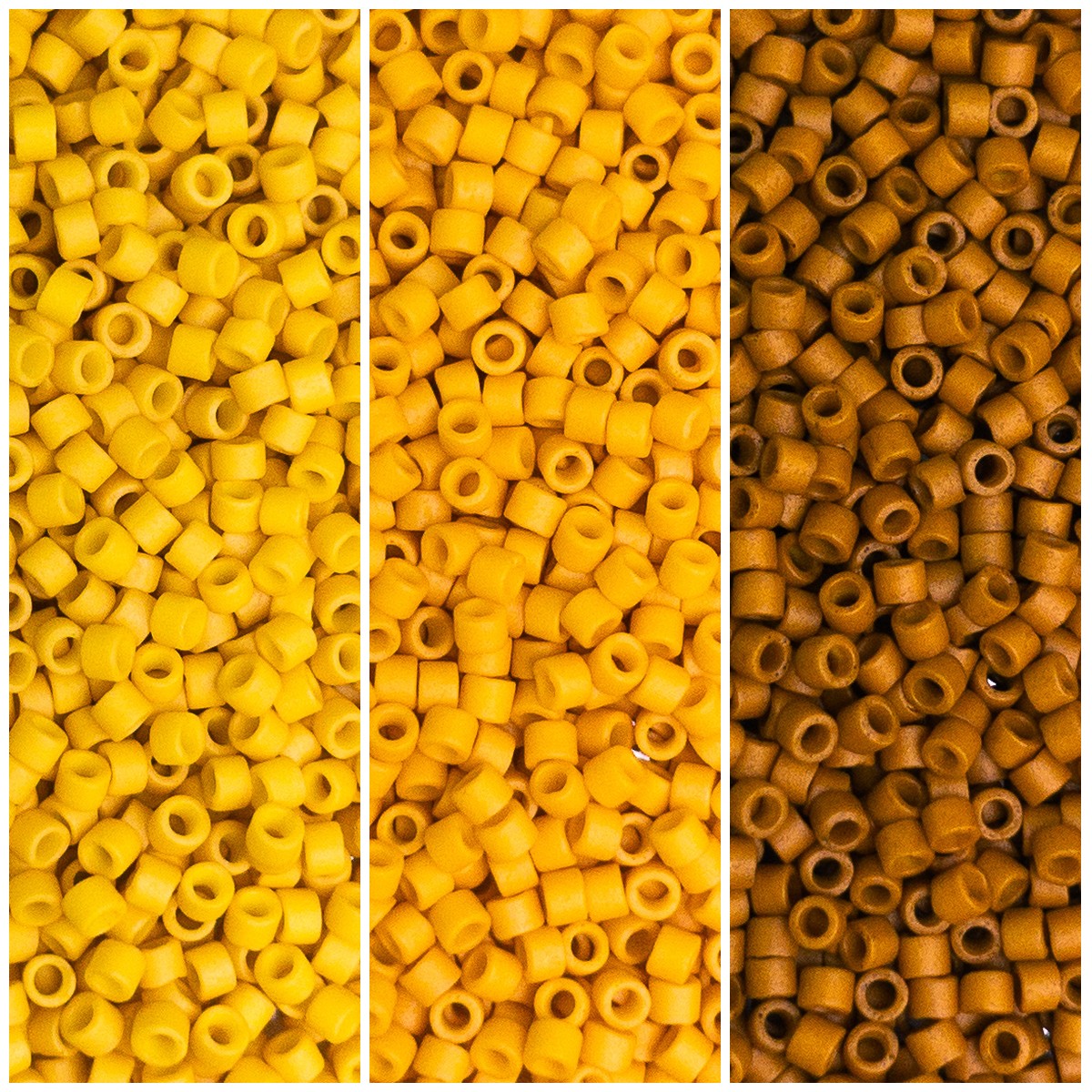 Miyuki Delica 11/0 Yellow Opaque Glazed Collection DB2284, DB2285, DB2286