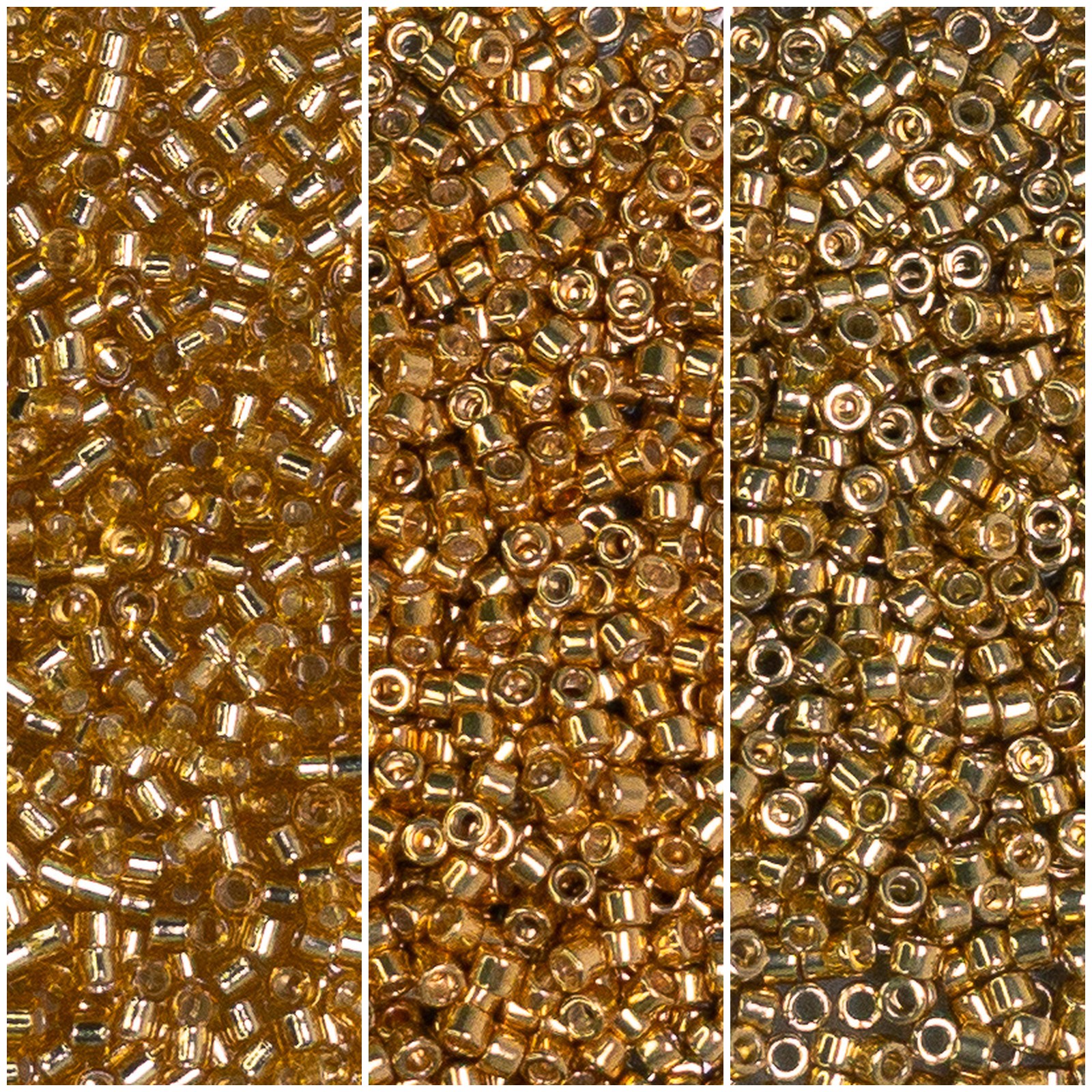 Miyuki Delica 11/0 Gold Metallic Collection DB042, DB410, DB1832