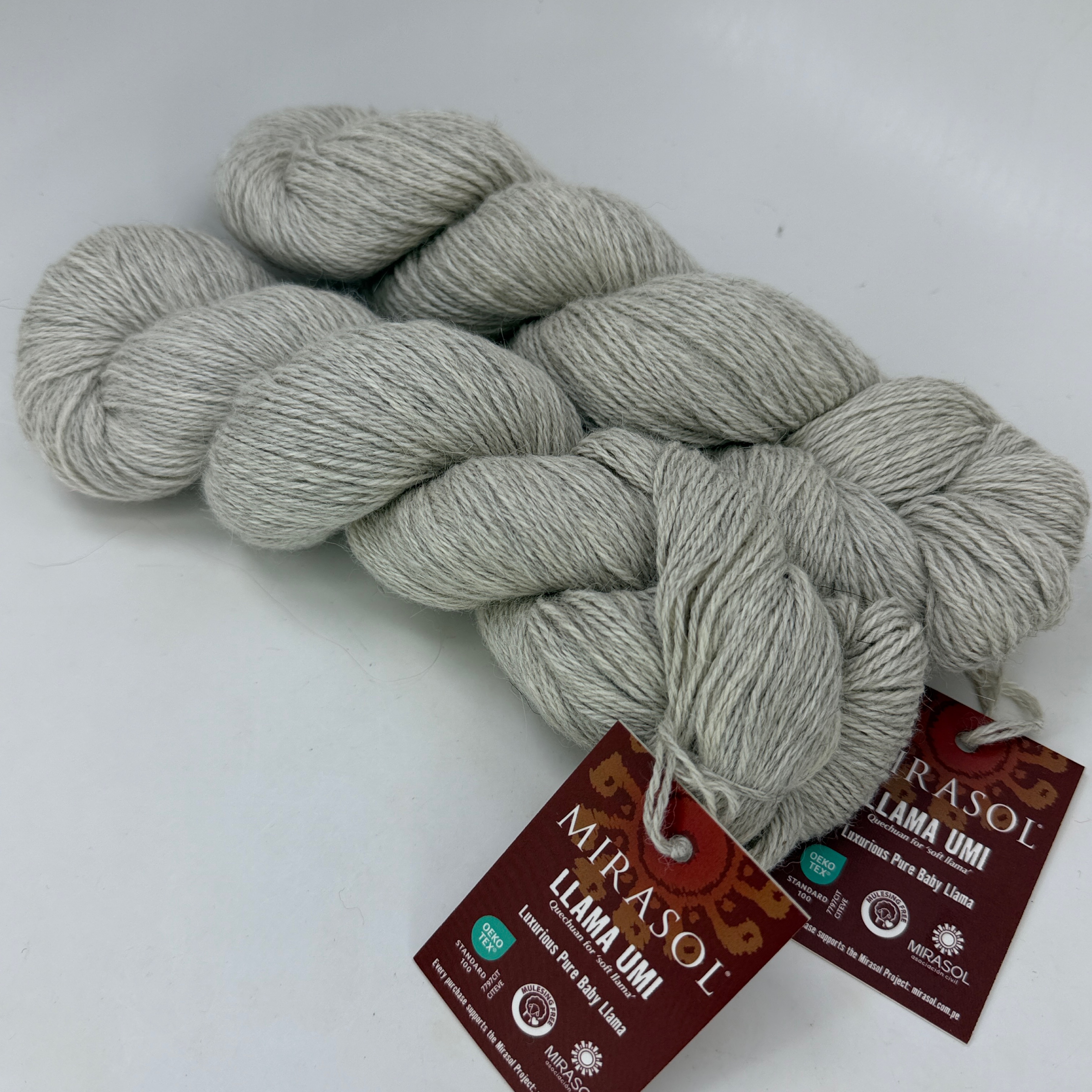 Lot of 2 Mirasol Llama Umi 100% Baby Llama Yarn Color 06 Natural 100g 328 Yds
