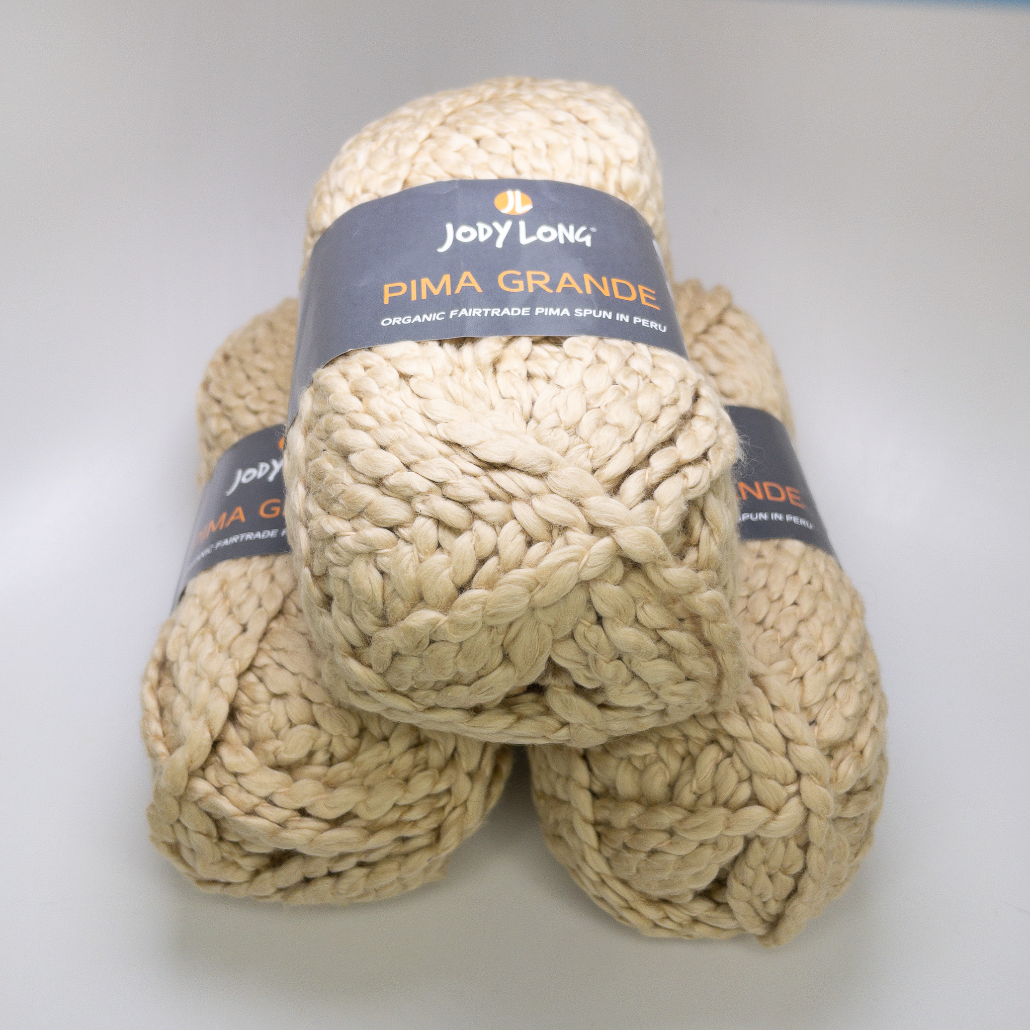 Jody Long Pima Grande Yarn Lot of 3 - 003 Warm Sand Organic Pima Cotton