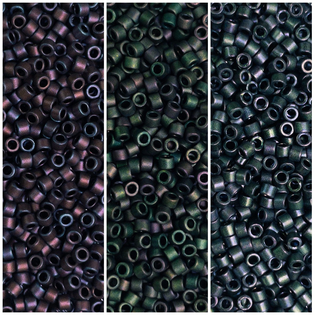 Miyuki Delica 11/0 Olive Matte Metallic Collection DB312, DB327, DB1053