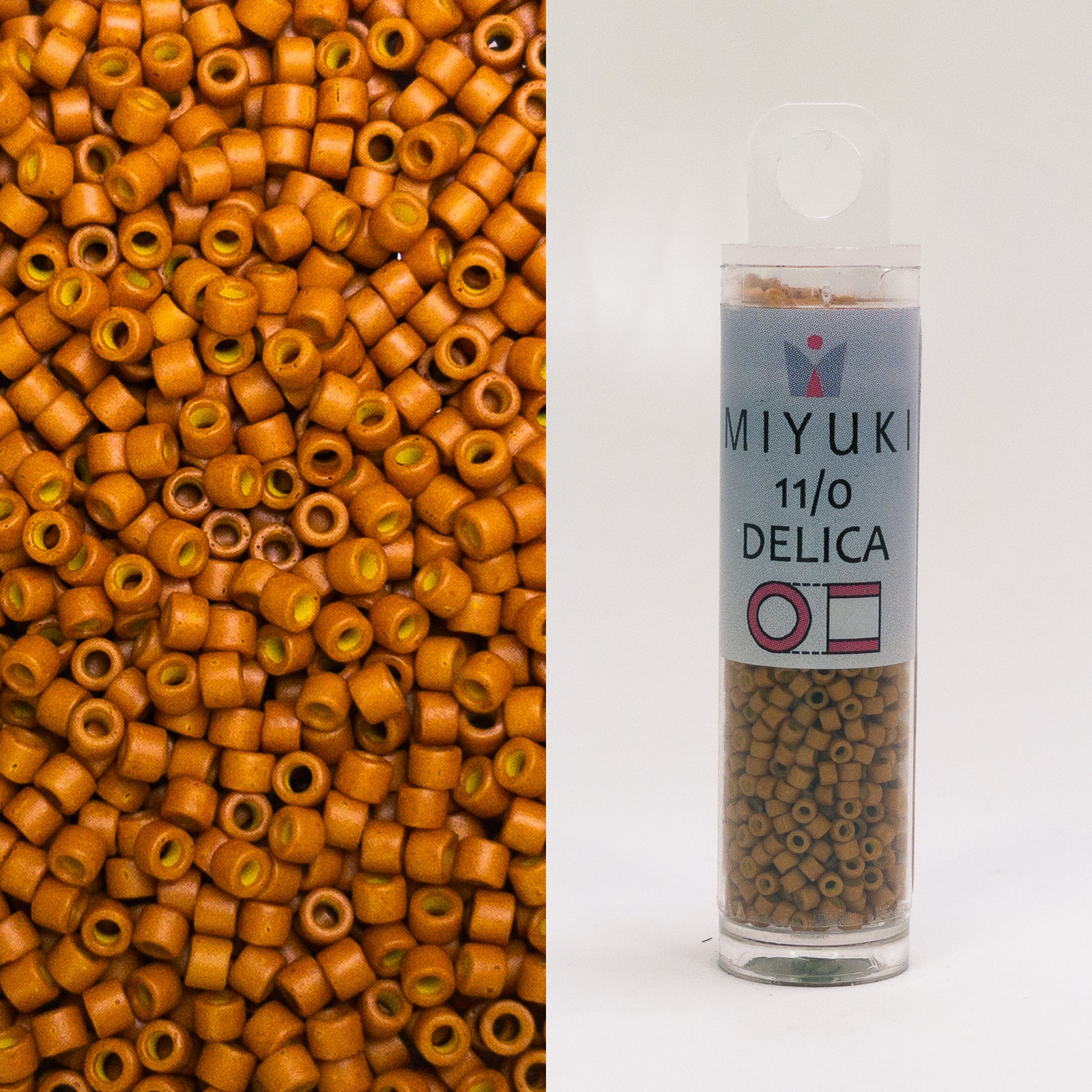 Miyuki Delica 11/0 Dyed Opaque Pumpkin DB653 7.2g Tube