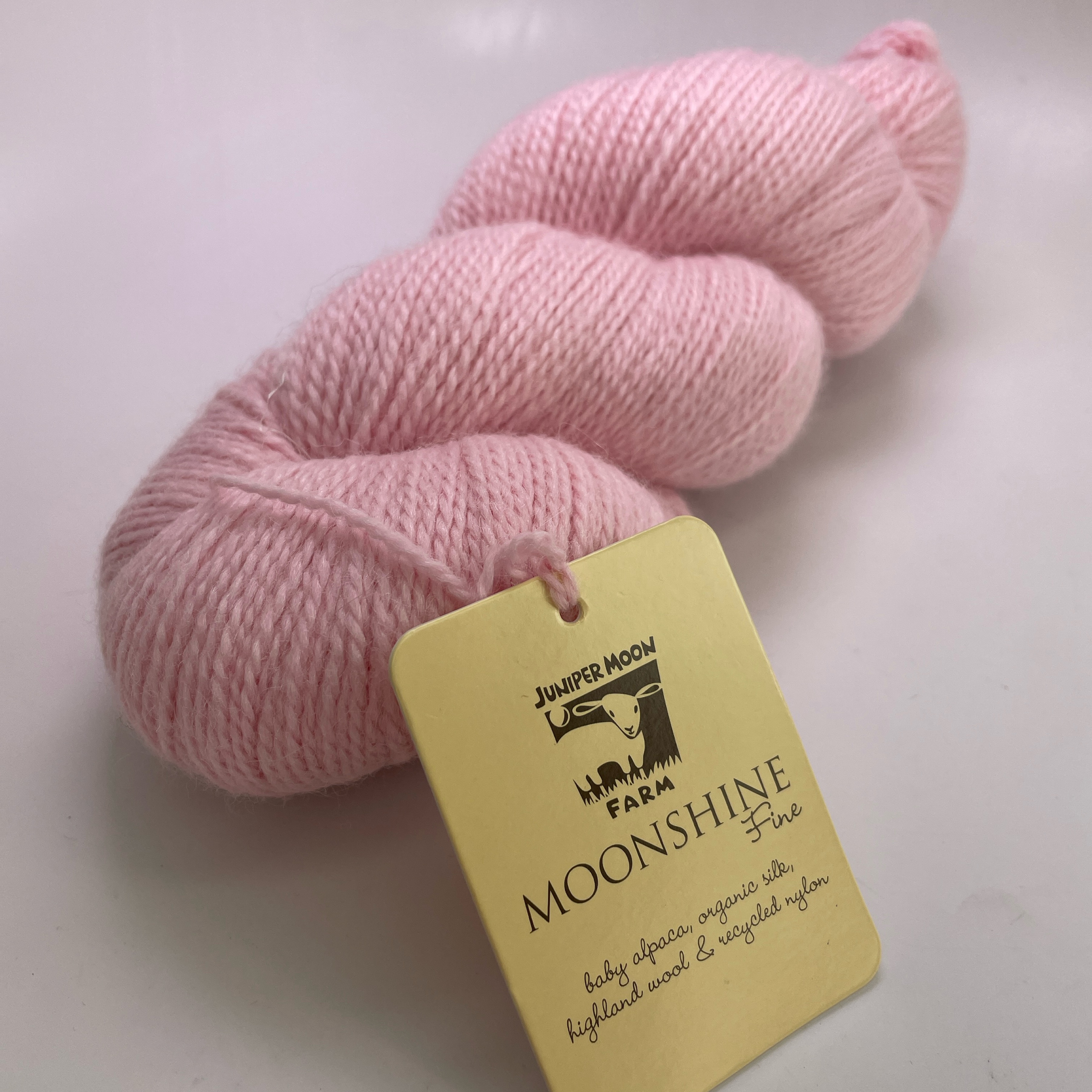 Juniper Moon Farm Moonshine Fine Yarn Color 1017 Pink 100g Skein Sport Weight