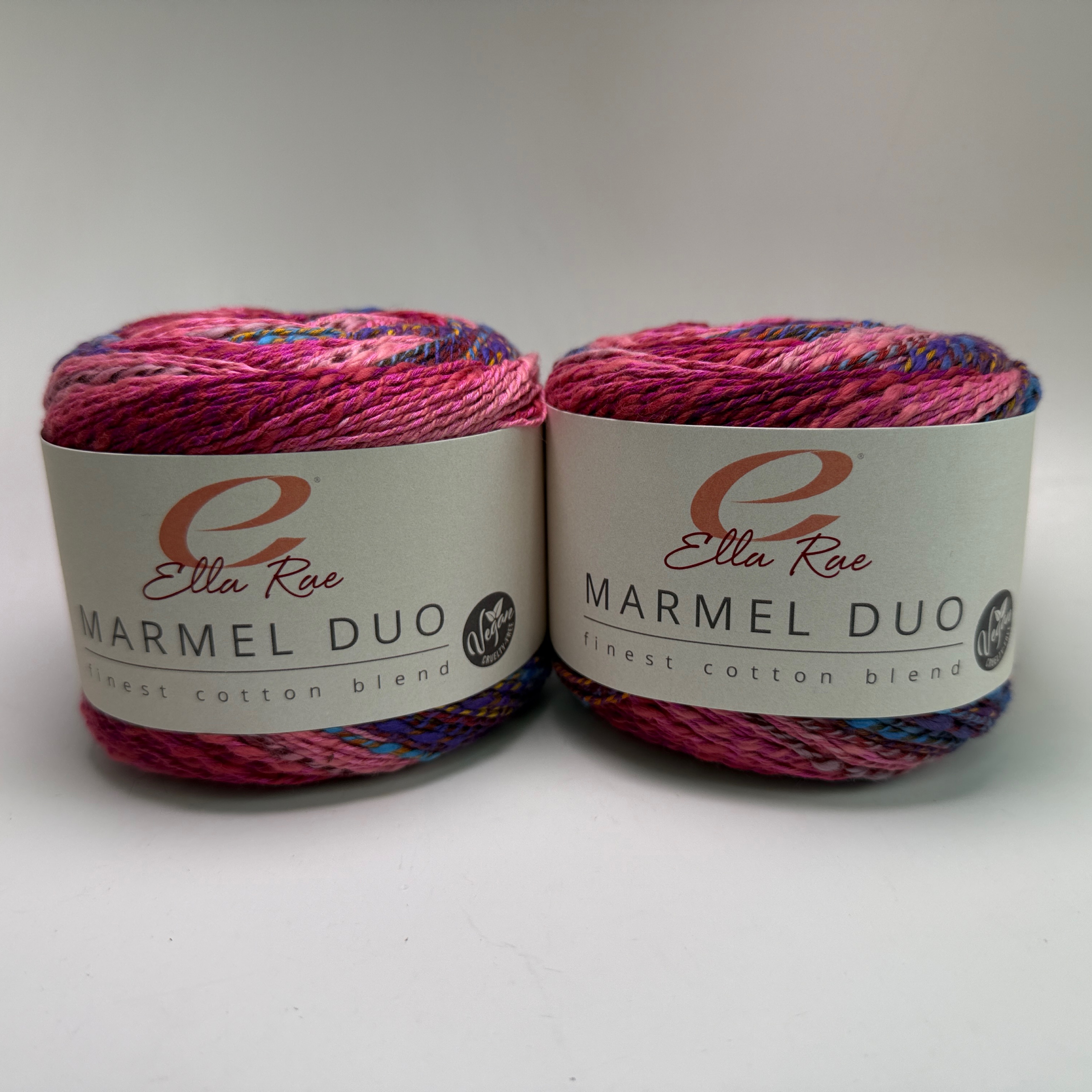 Lot of 2 Ella Rae Marmel Duo Yarn Color 207 Leeds Cotton Blend 200g Total