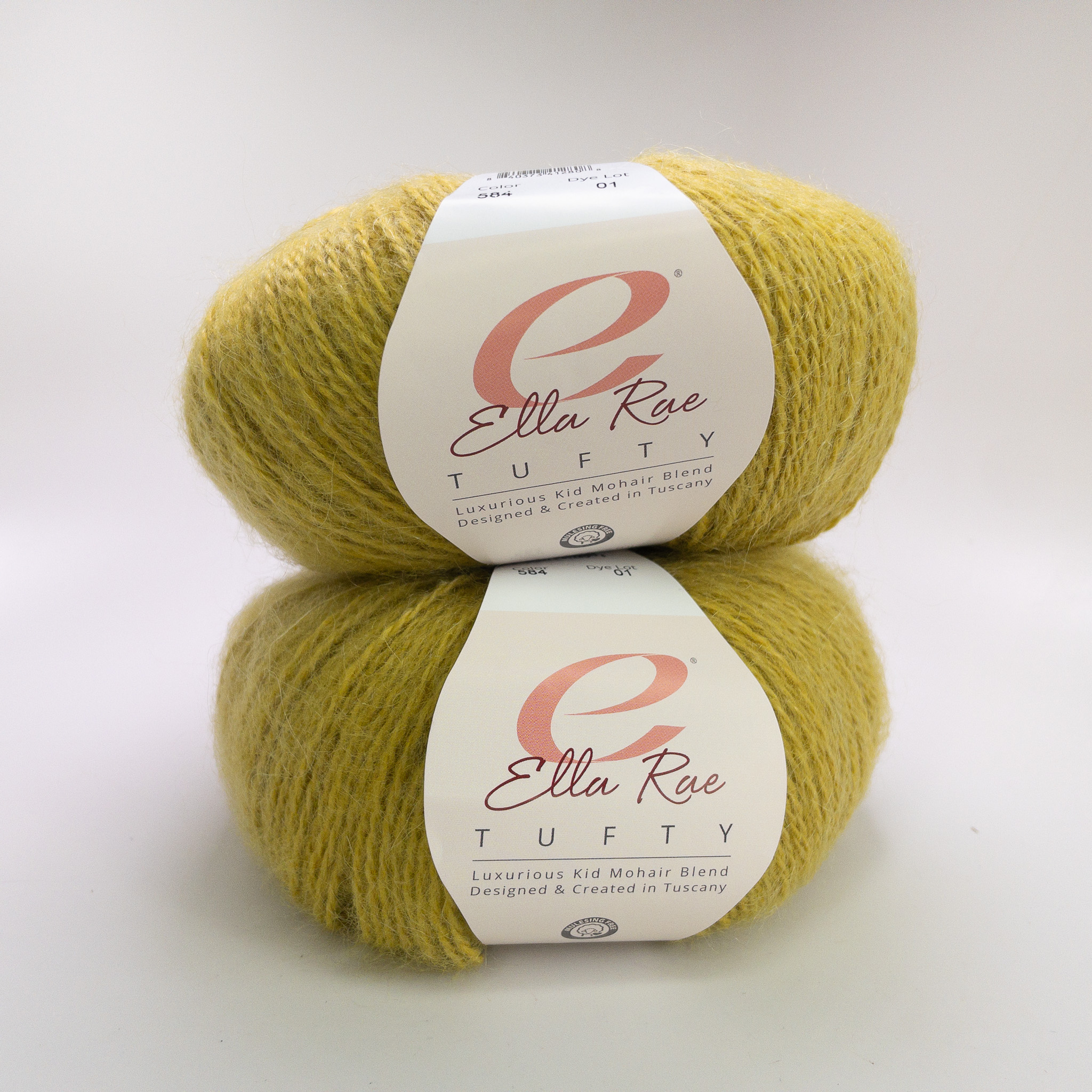Ella Rae Tufty Yarn Lot of 2 Balls Color 584 Dye Lot 01 Mohair Blend Italy