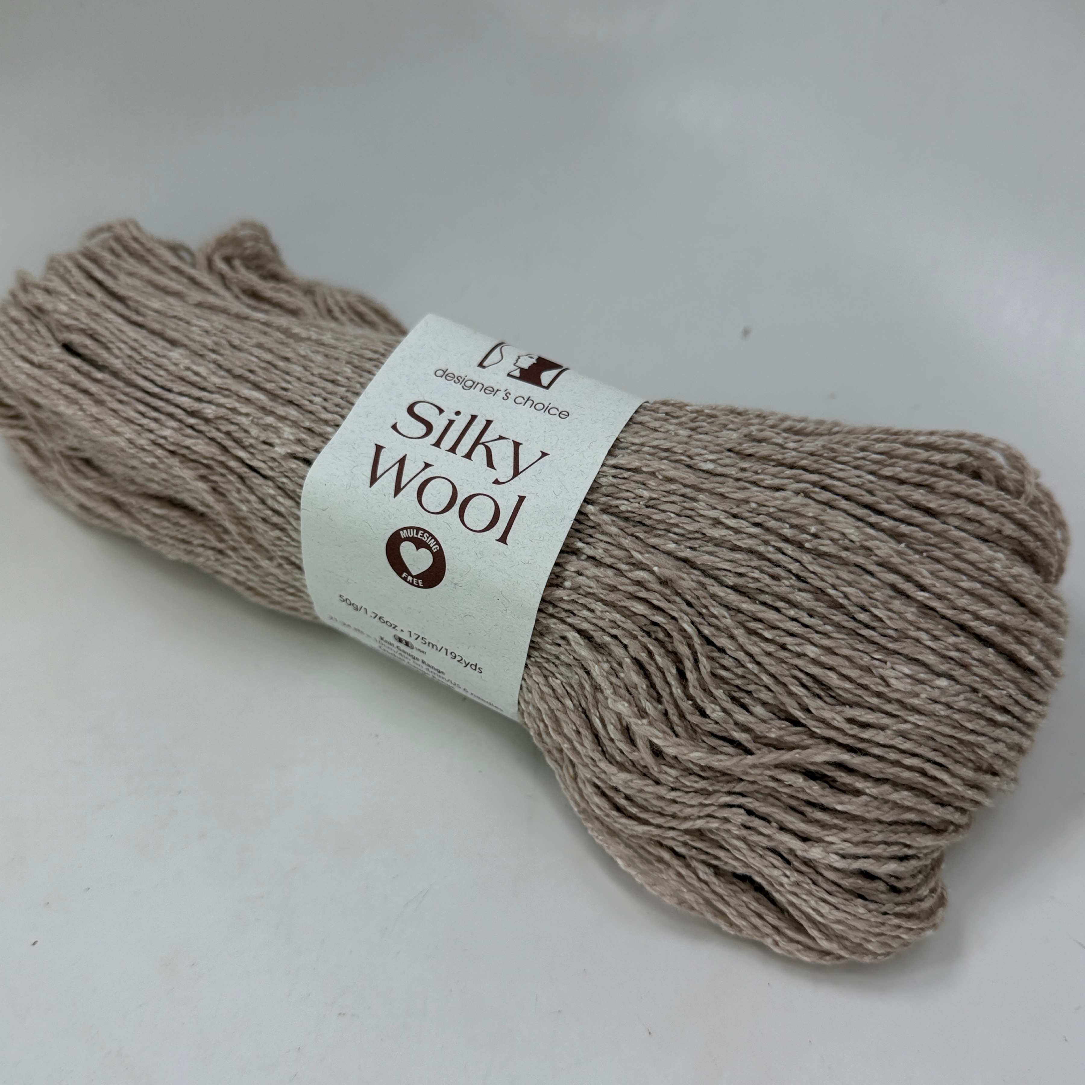 Elsebeth Lavold Silky Wool Yarn 50g 192yds Color 02 White Sand Wool Silk Blend