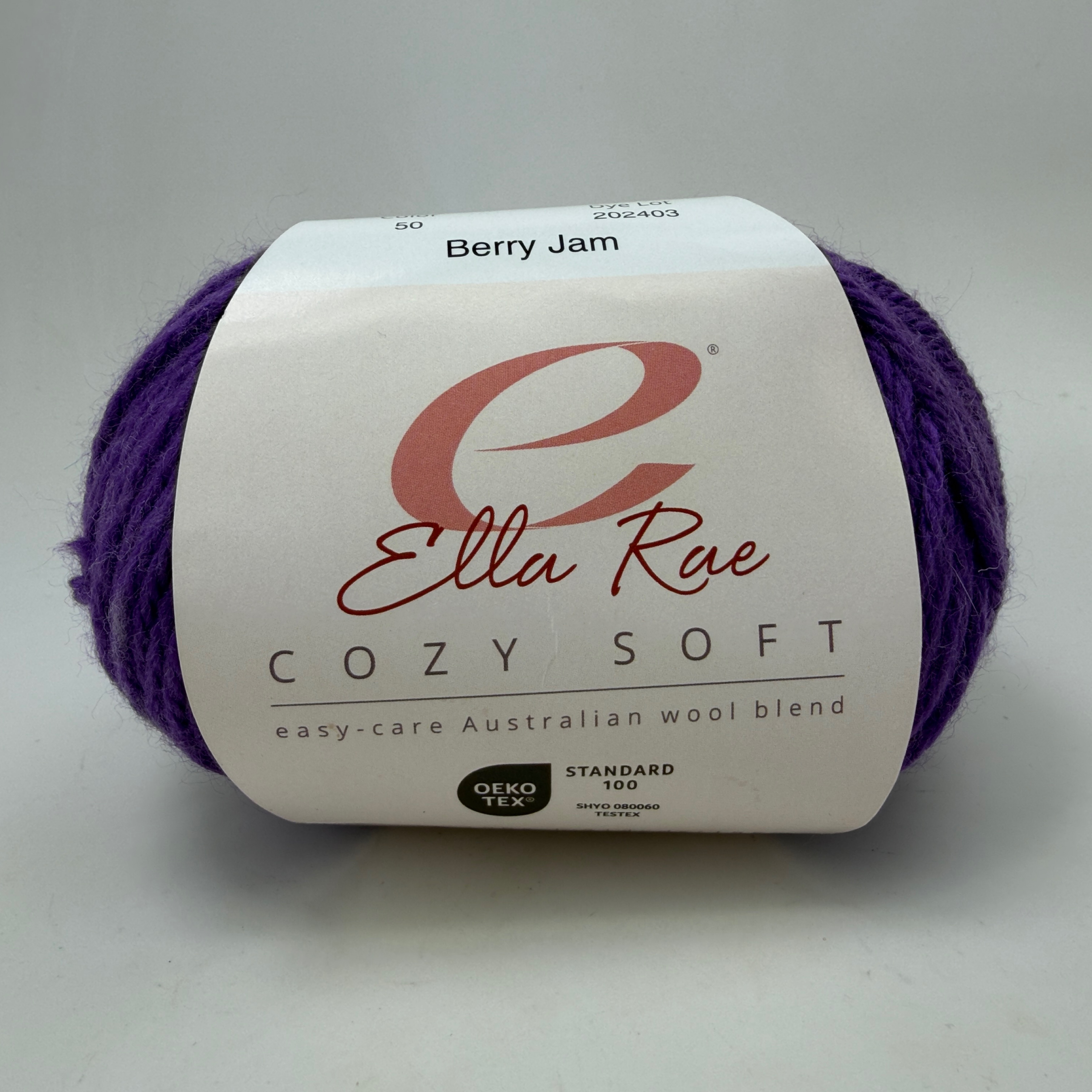 Ella Rae Cozy Soft Yarn Berry Jam Color 50 Wool Blend 100g Skein 213 yds