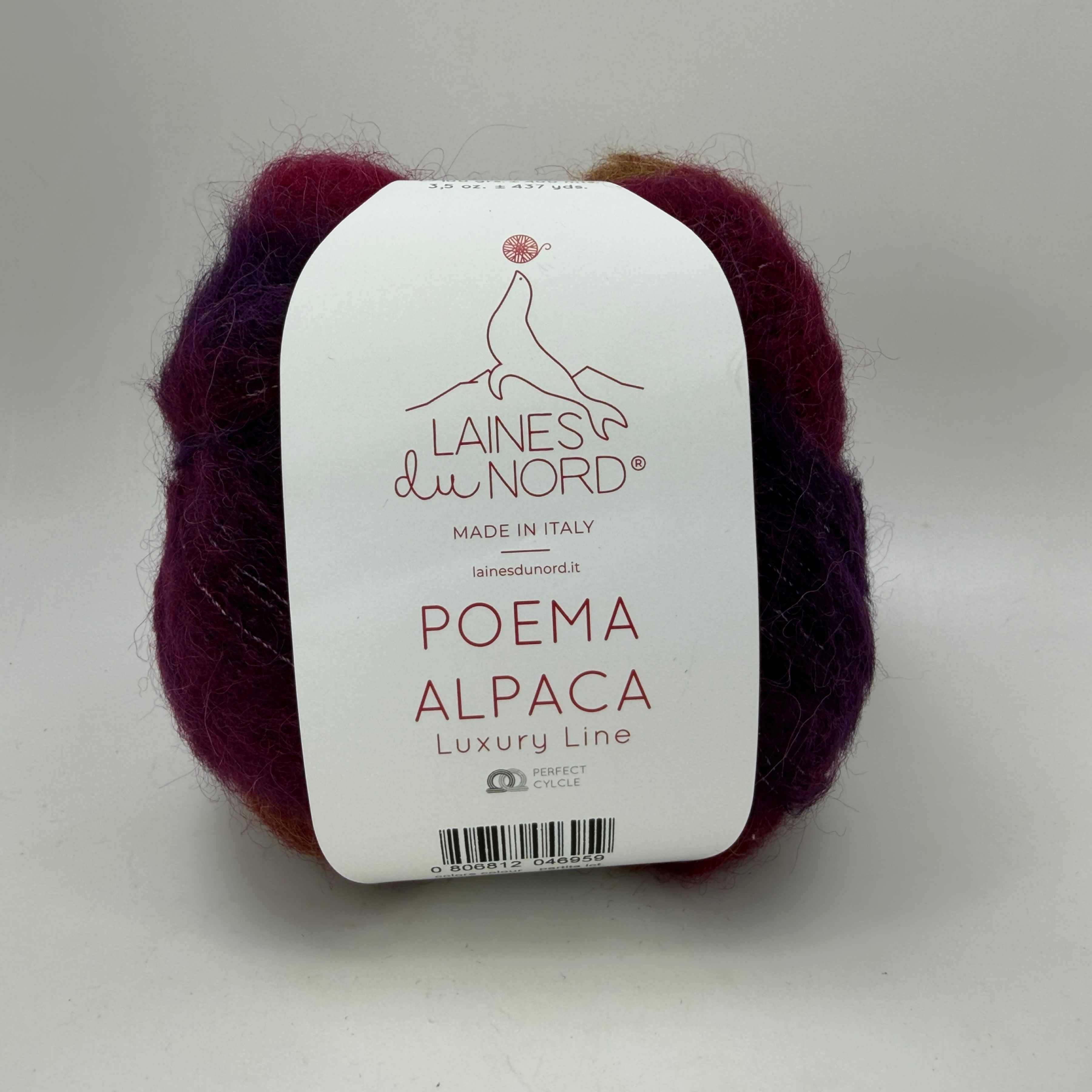 Laines du Nord Poema Alpaca Yarn Color 102 Gradient 100g Cake Italy 437yds Italy