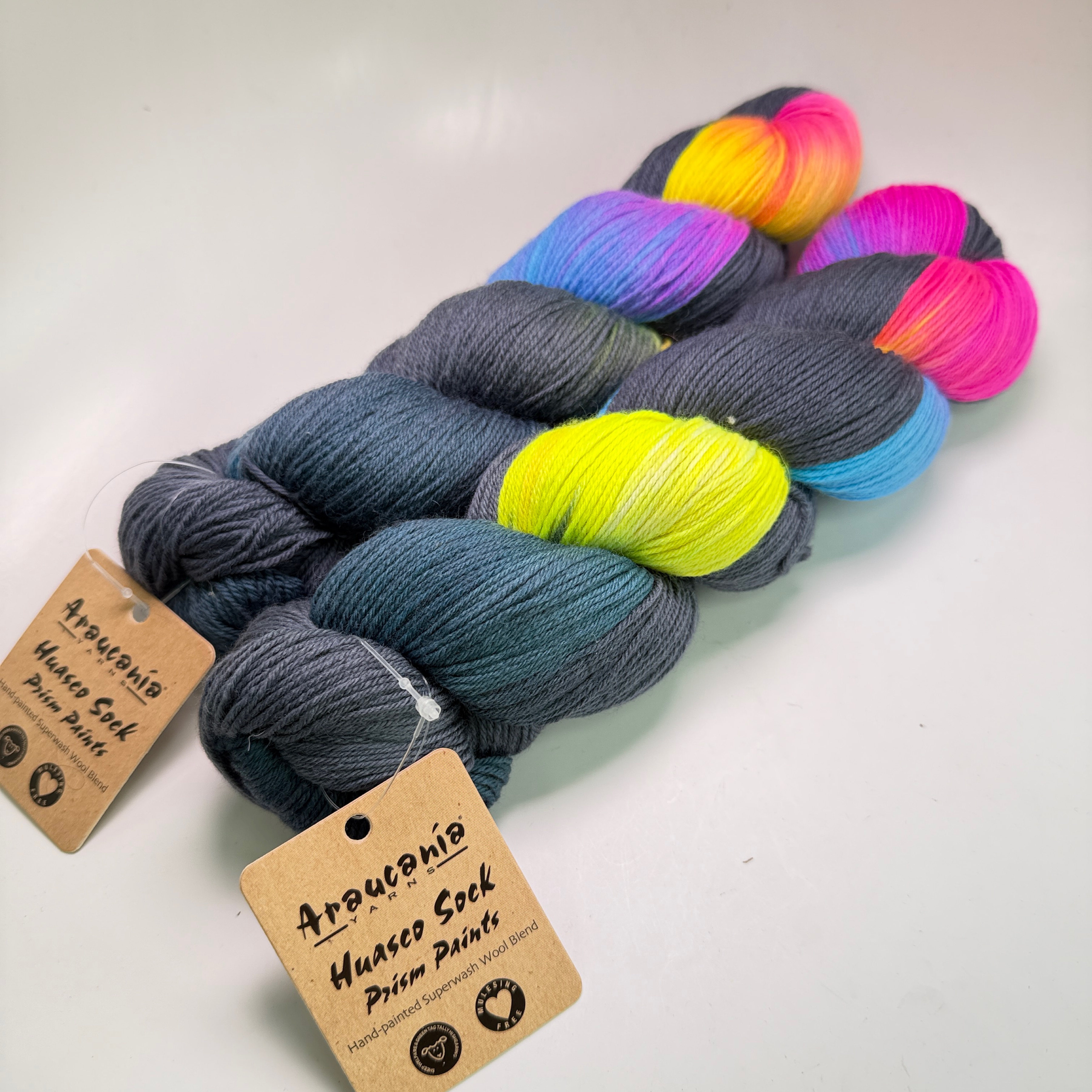 Lot of 2 Araucania Huasco Sock Prism Paints Yarn 3001 Spectrum Hand-Painted