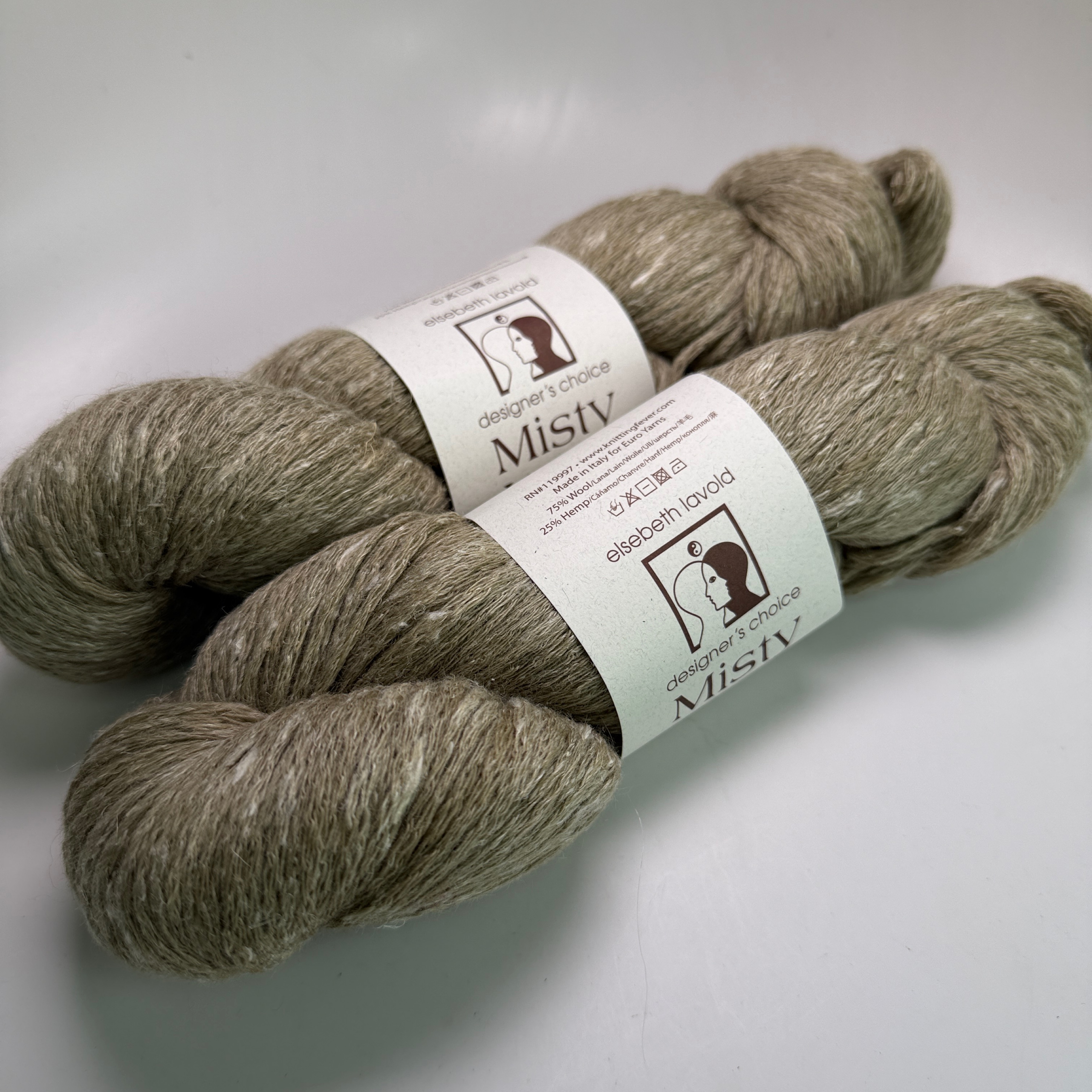 Lot of 2 Elsebeth Lavold Misty Wool Yarn Color 16 Unbleached Dye Lot 65 200g