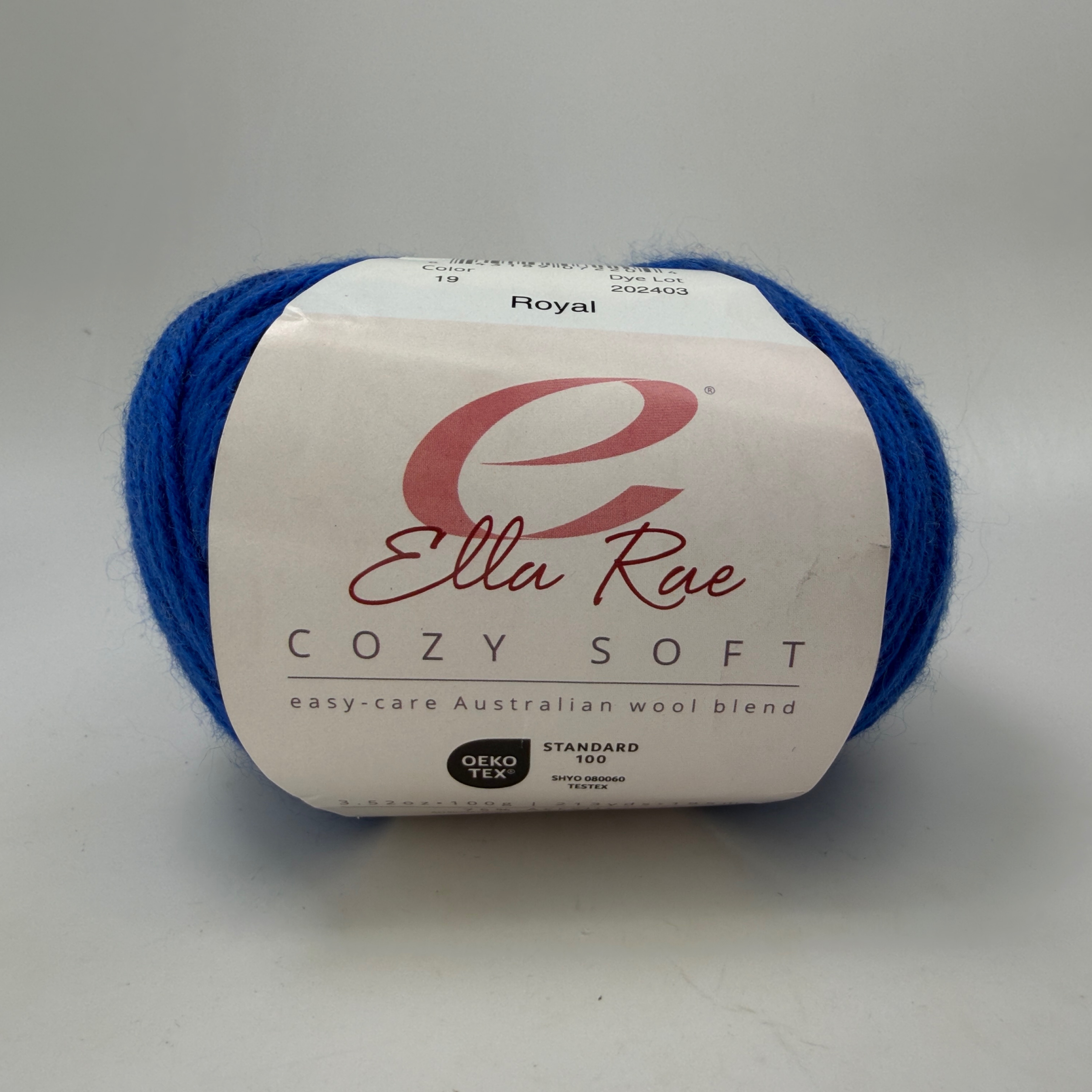 Ella Rae Cozy Soft Yarn Royal Color 19 Wool Blend 100g Skein 213yds DK Light 3