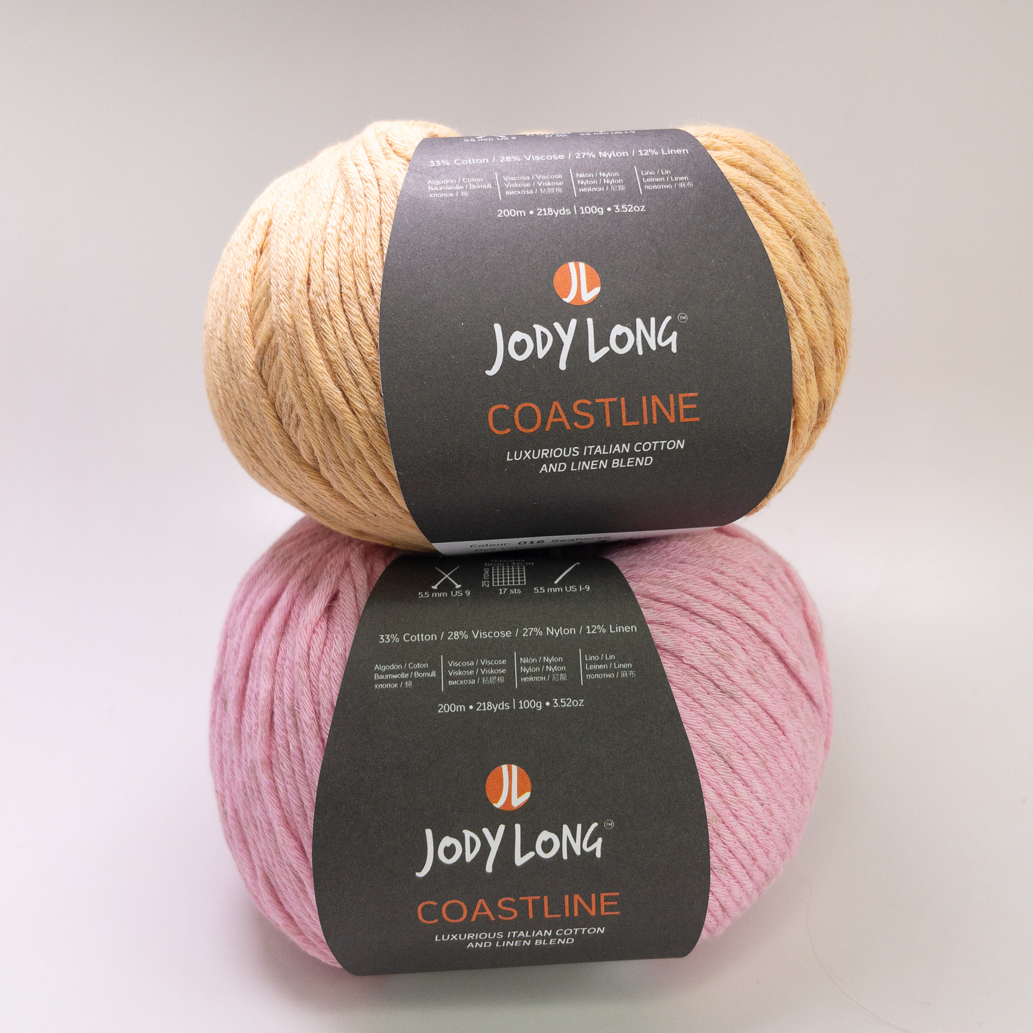Jody Long Coastline Yarn Lot - 2 Skeins - Seahorse & Bikini - Cotton Linen Blend