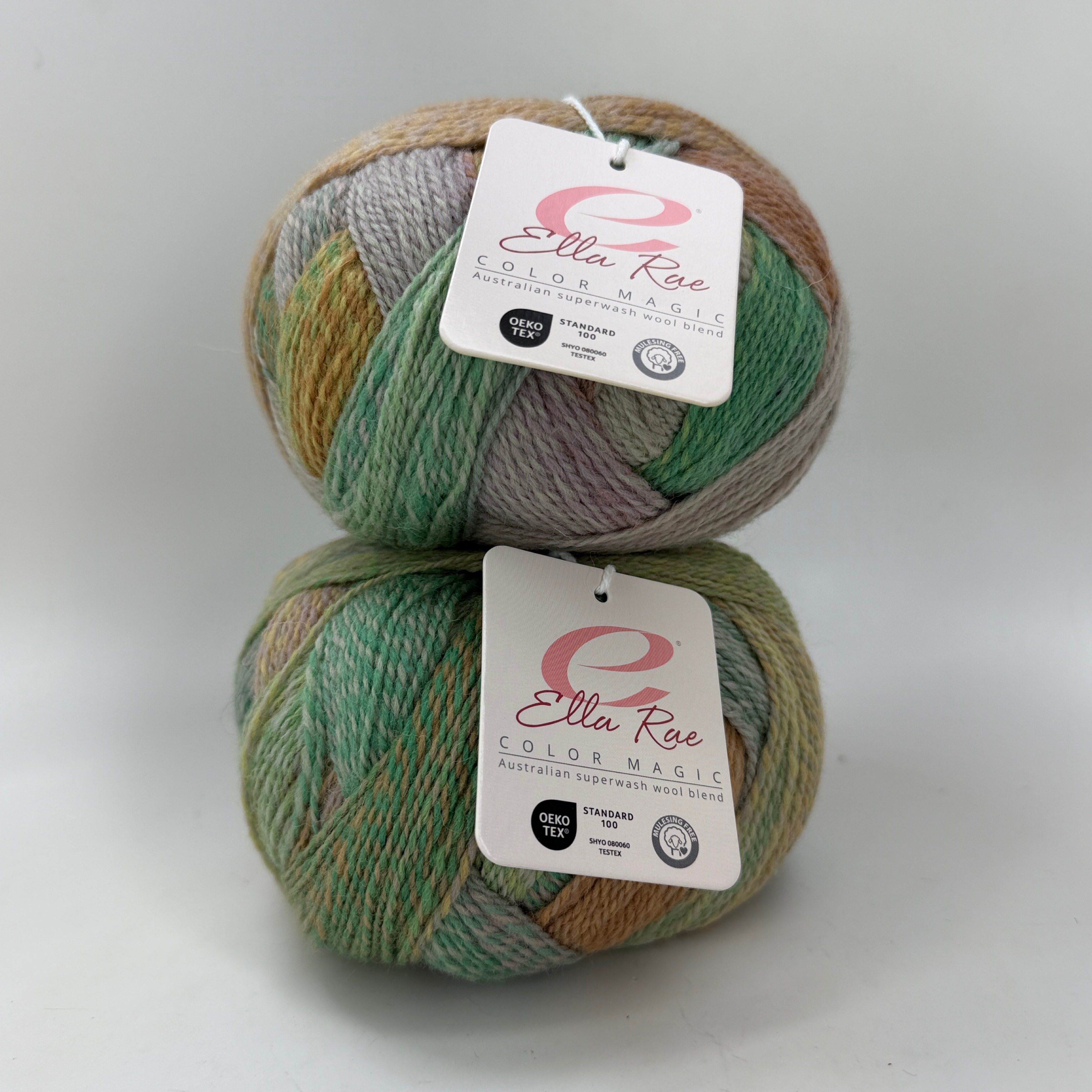 Lot of 2 Ella Rae Color Magic Yarn 512 Falling Leaves Superwash Wool Blend 460yd