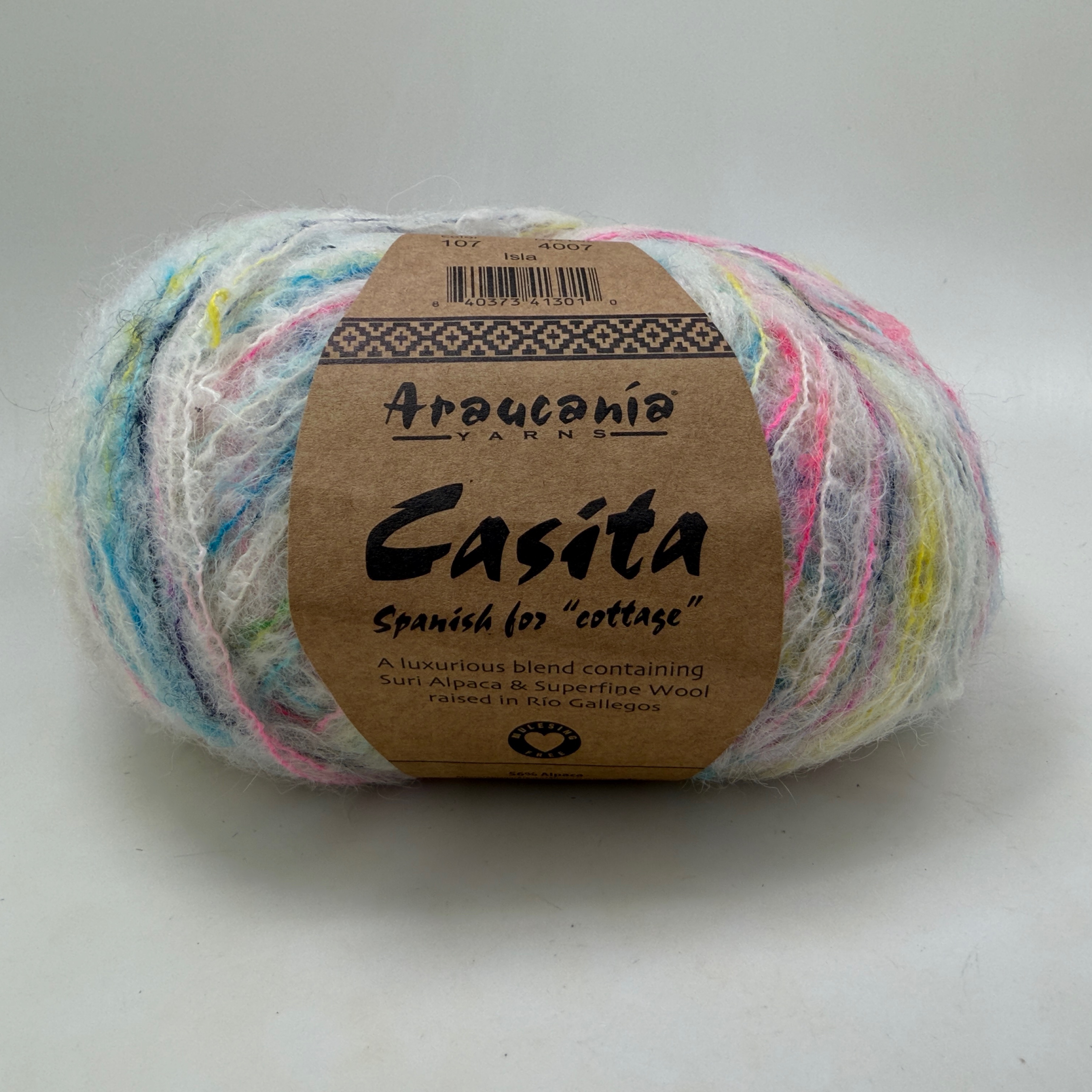 Araucanía Yarns Casita Alpaca Wool Blend Yarn 100g Color 107 Isla 437yds