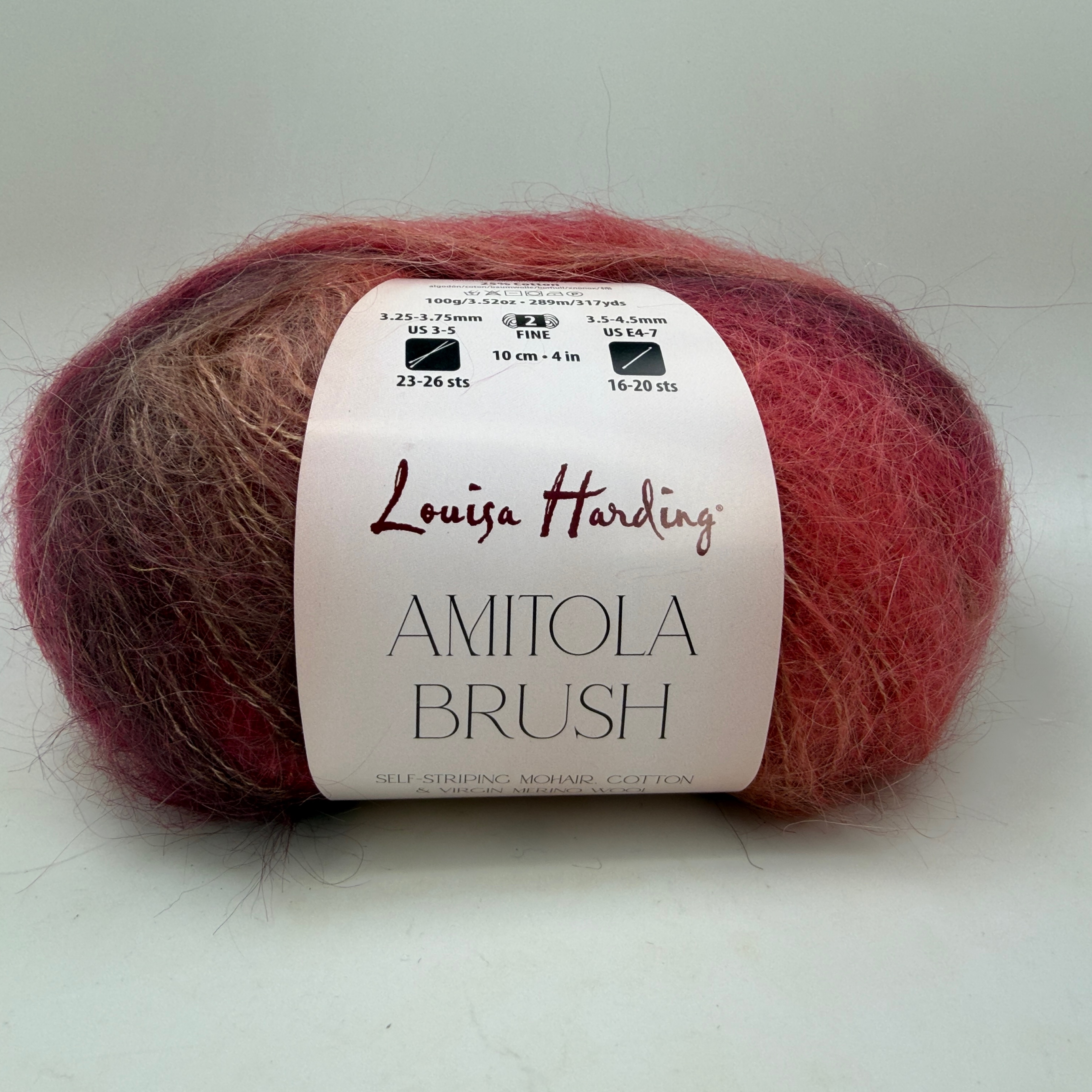 Louisa Harding Amitola Brush Yarn Color 354 Ember 100g 317yds Mohair Wool Blend