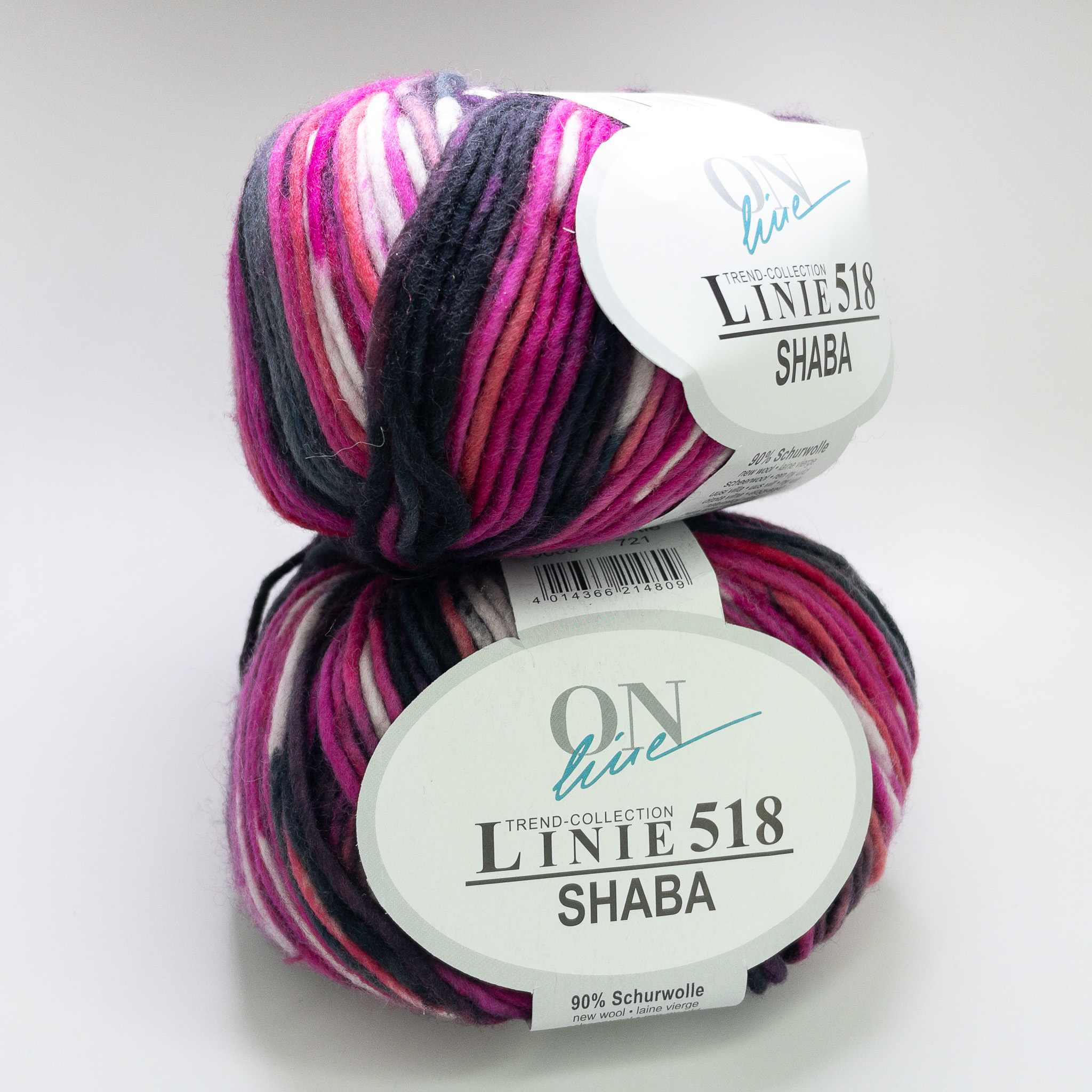 ONline Linie 518 Shaba Yarn 0006 Pink Magenta Lot of 2 Wool Germany