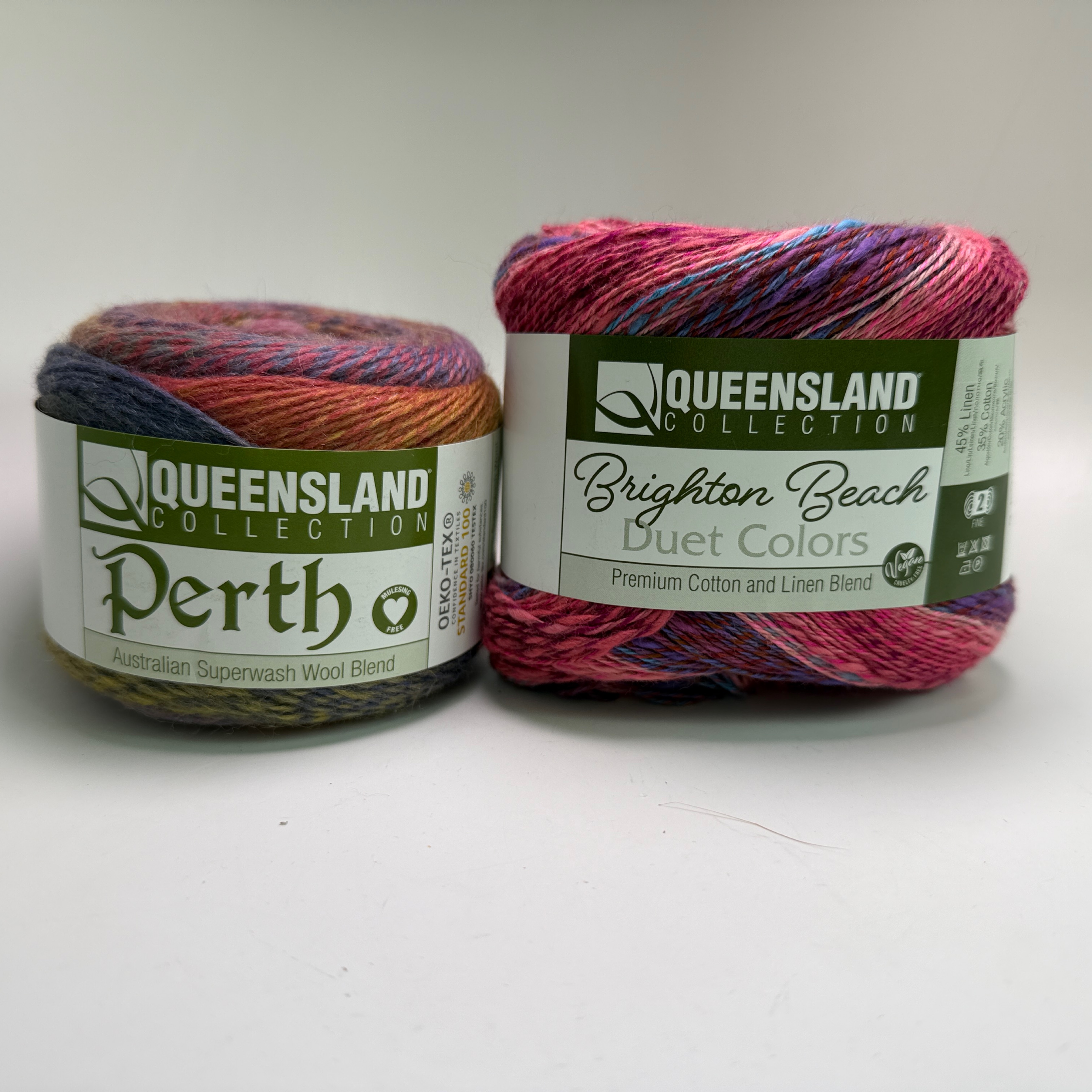 Queensland Collection Yarn Lot: Brighton Beach & Perth Superwash Wool Blend 200g