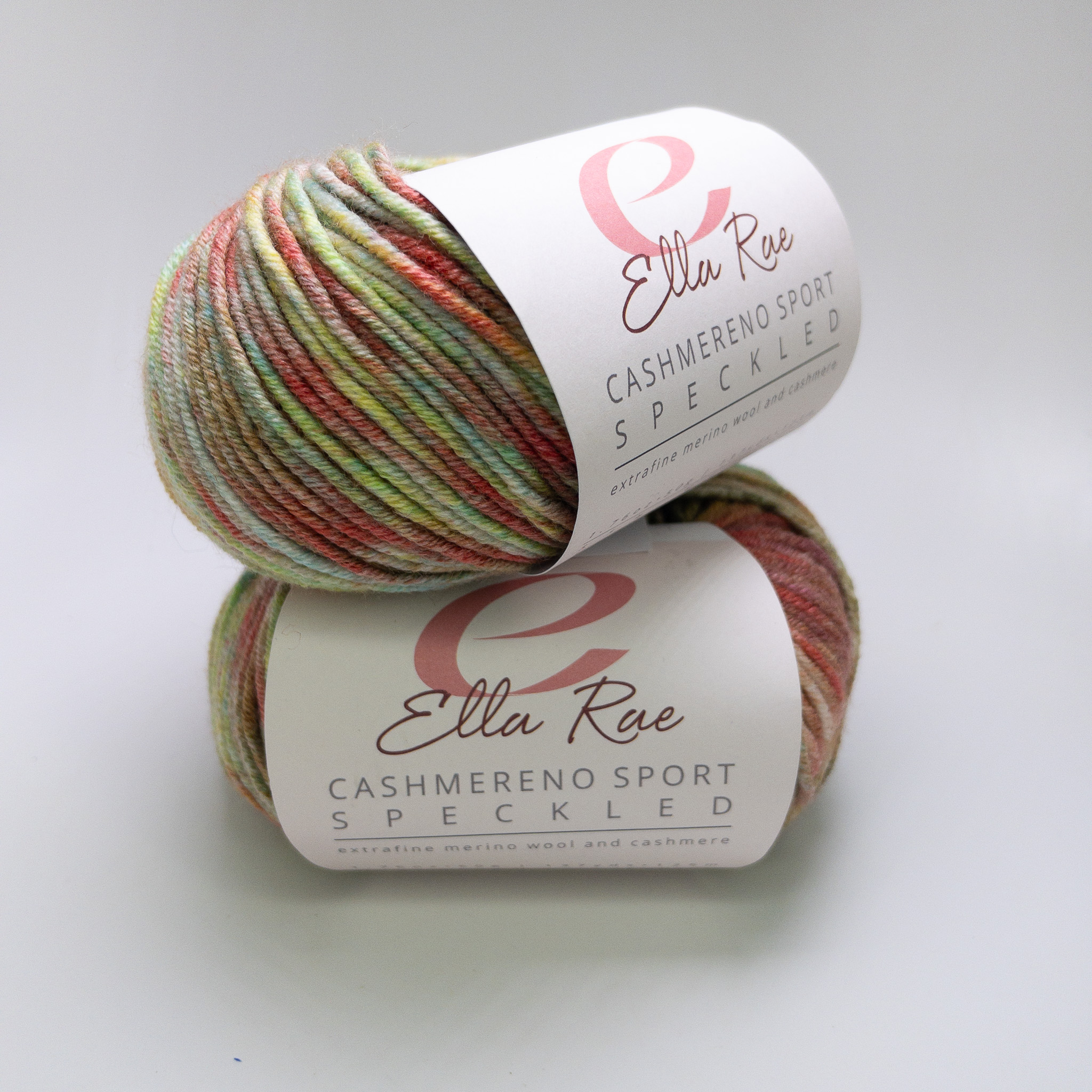 Ella Rae Cashmereno Sport Speckled Yarn Lot of 2 Color 207 Yellow River