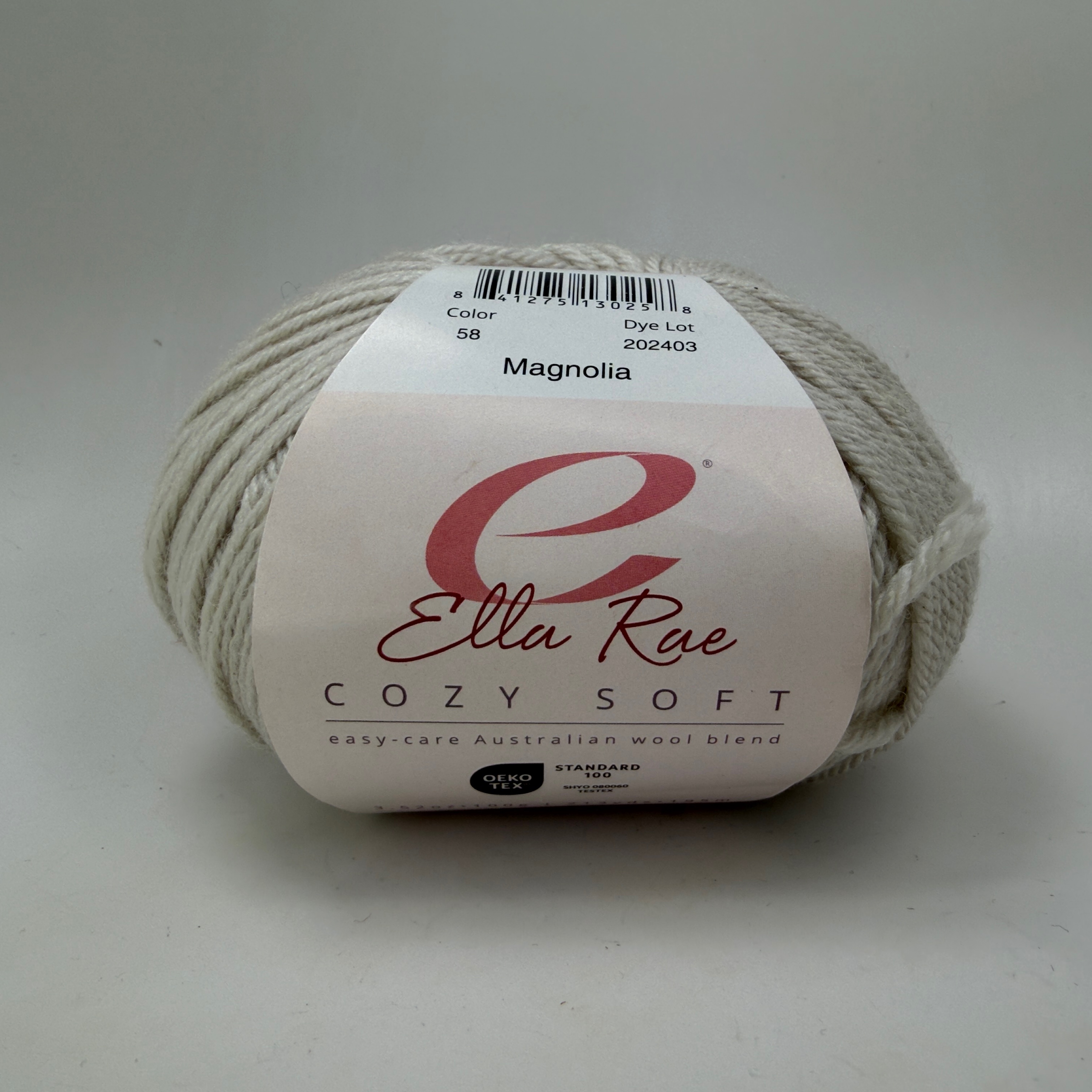 Ella Rae Cozy Soft Yarn Magnolia Color 58 Wool Blend 100g Skein 213yds