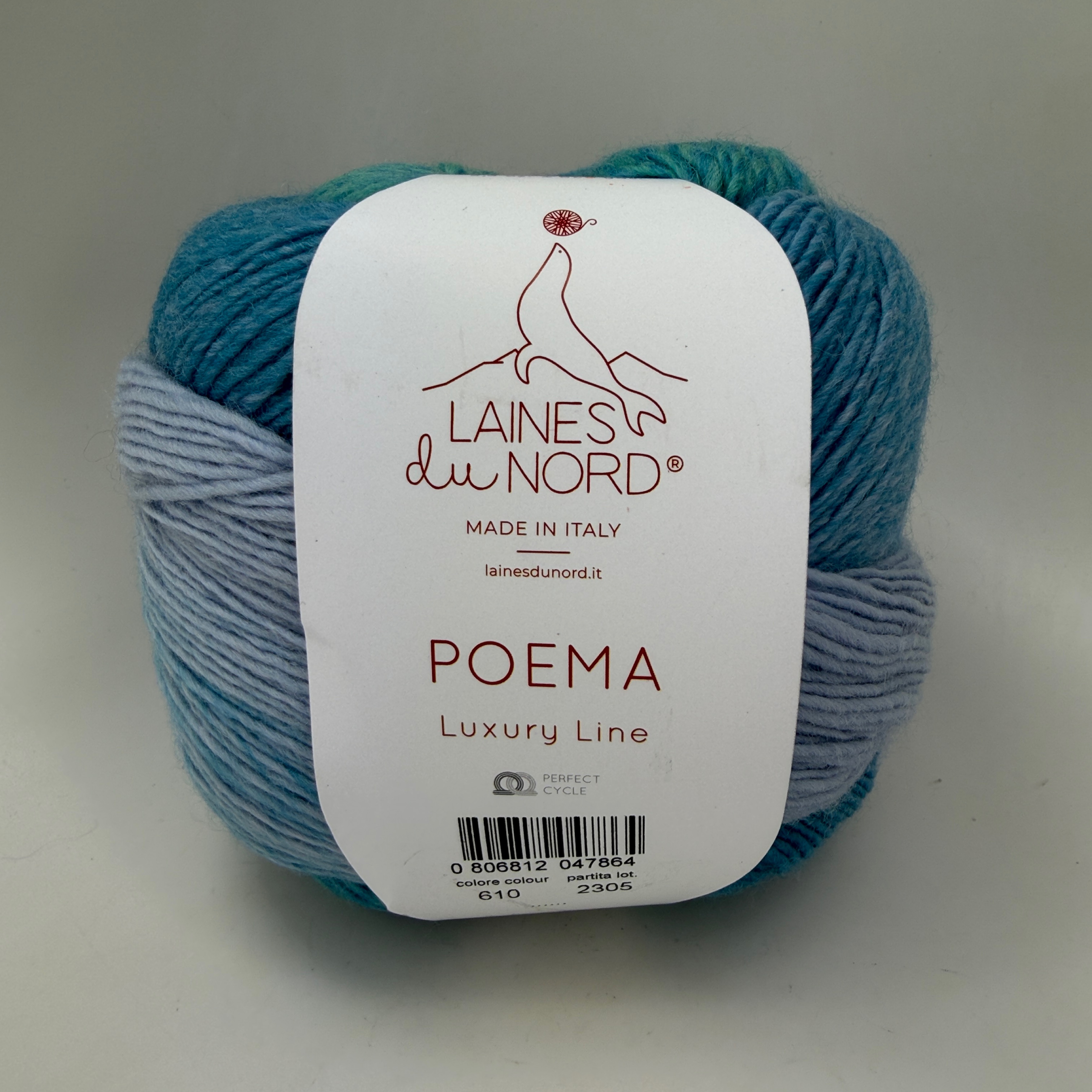 Laines du Nord Poema 100% Wool Gradient Yarn Cake 150g 656 Yd Color 610